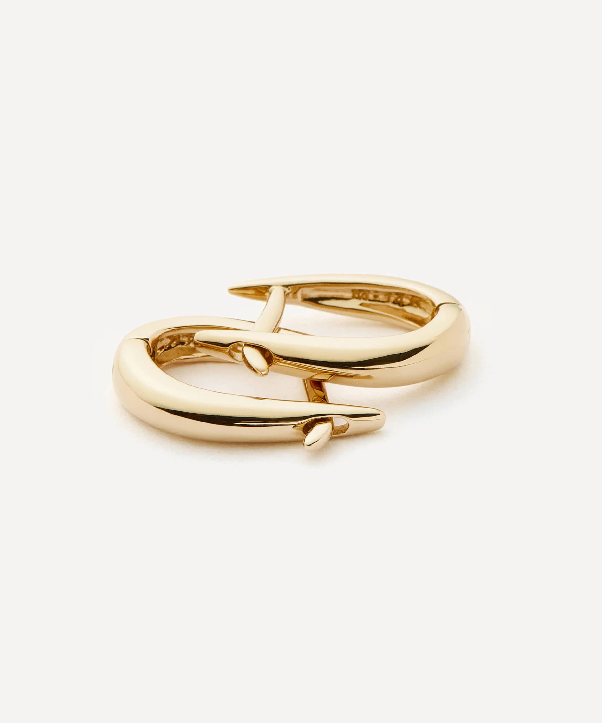 14ct Gold Fine Claw Huggie Hoop Earrings - 1