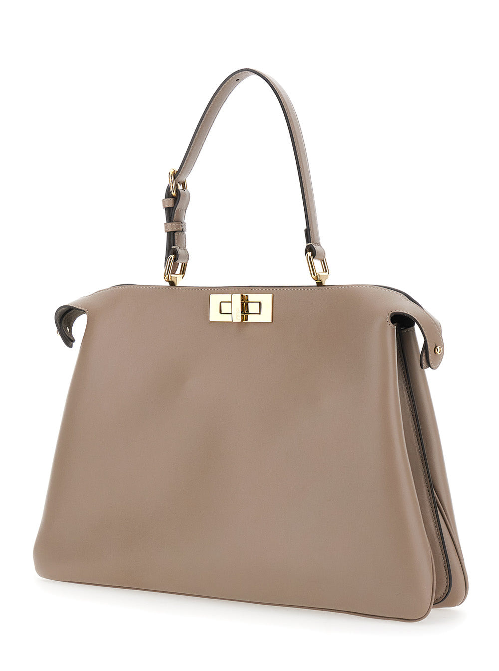 Fendi Women 'Pekaboo Soft Large' Grey Handbag With Twist Lock In Leather Woman - 2