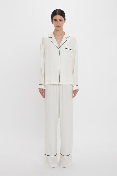 Victoria Beckham VB Monogram Pyjama Sleep Set In Ivory outlook