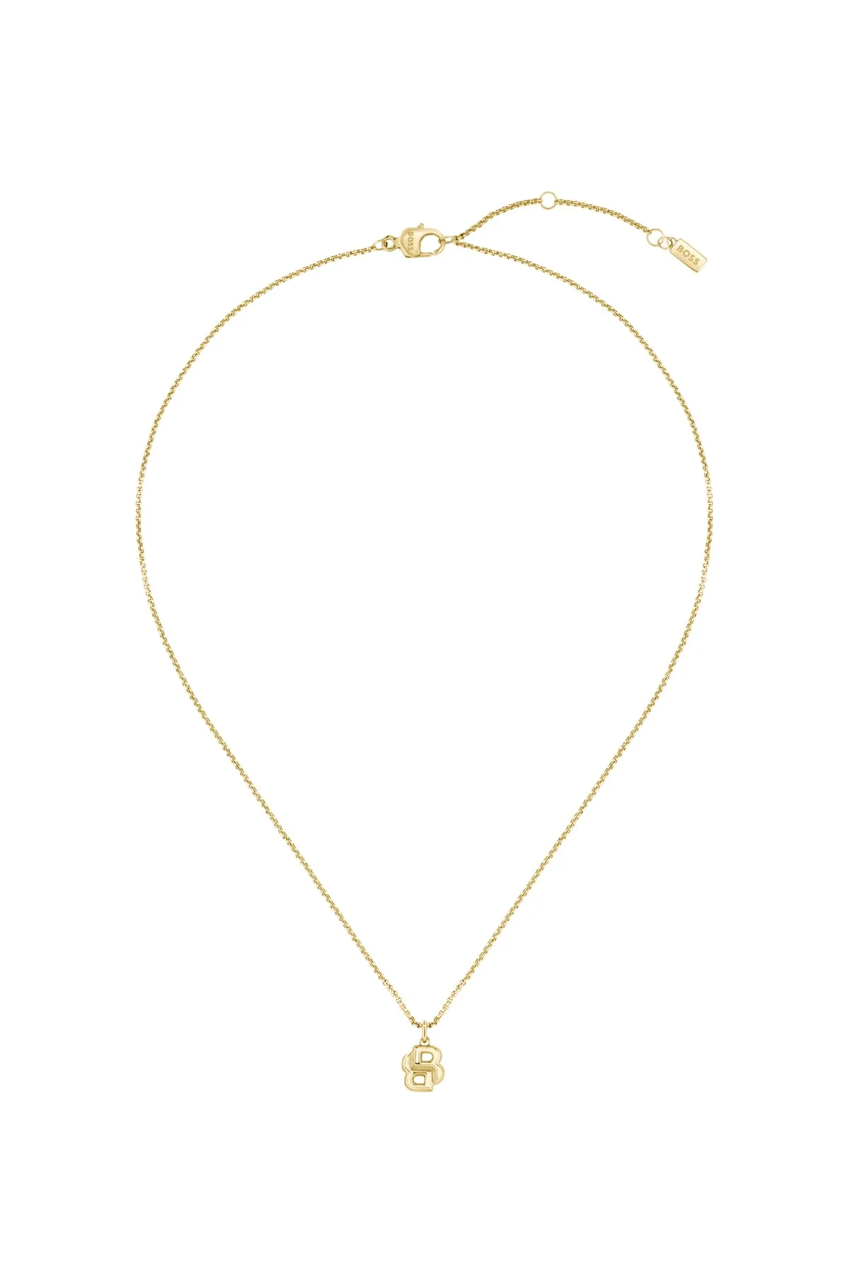 GOLD-TONE NECKLACE WITH DOUBLE B MONOGRAM PENDANT - 1