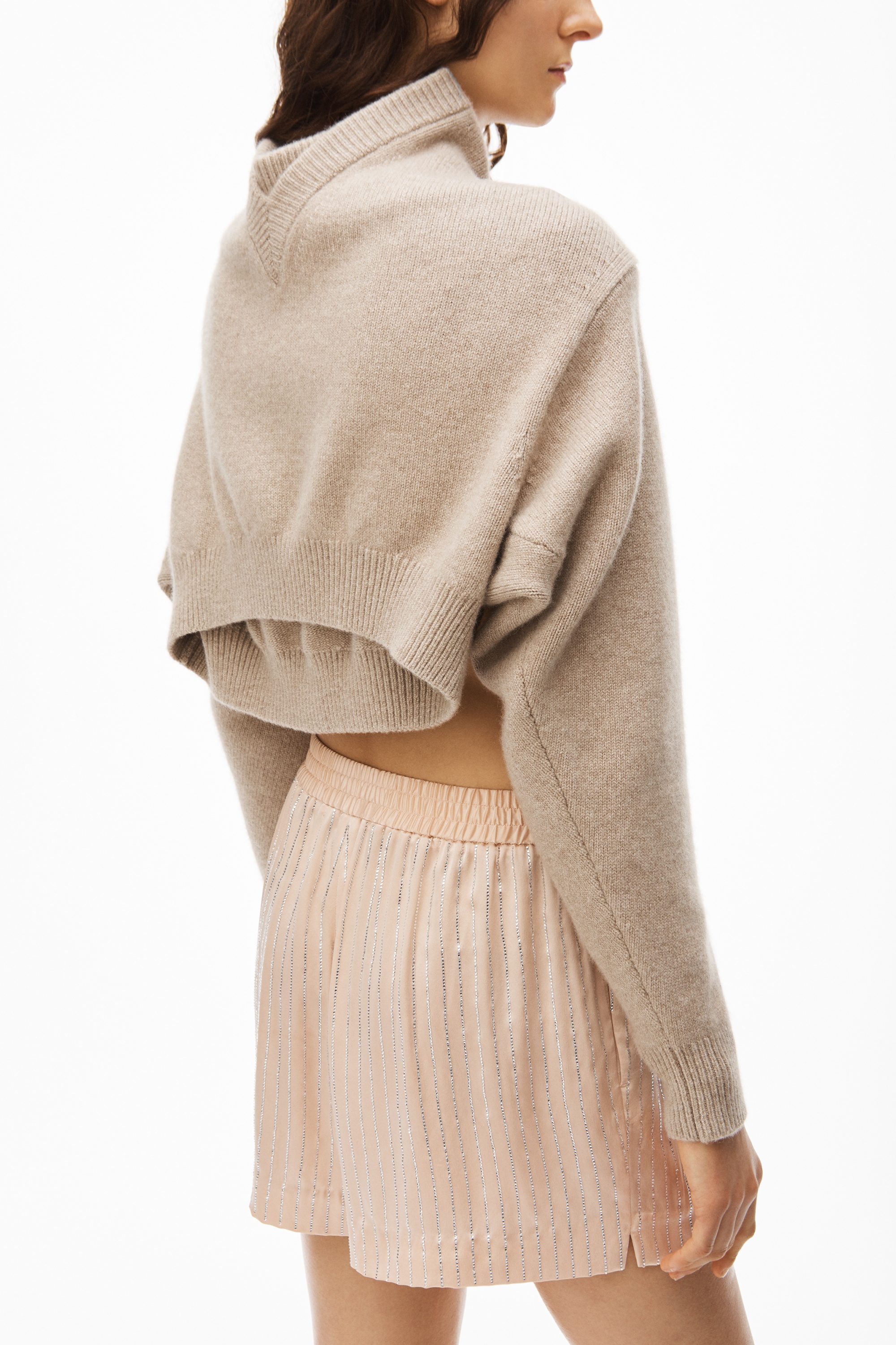 FRONT KNOT SHRUG IN CASHMERE WOOL - 5