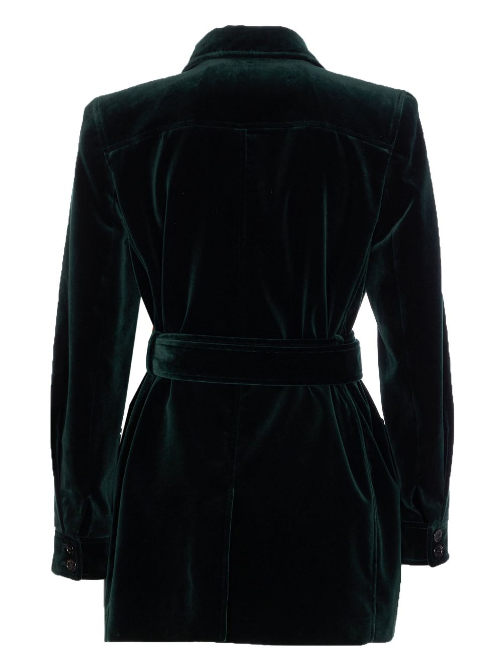 belted velvet jacket - 2