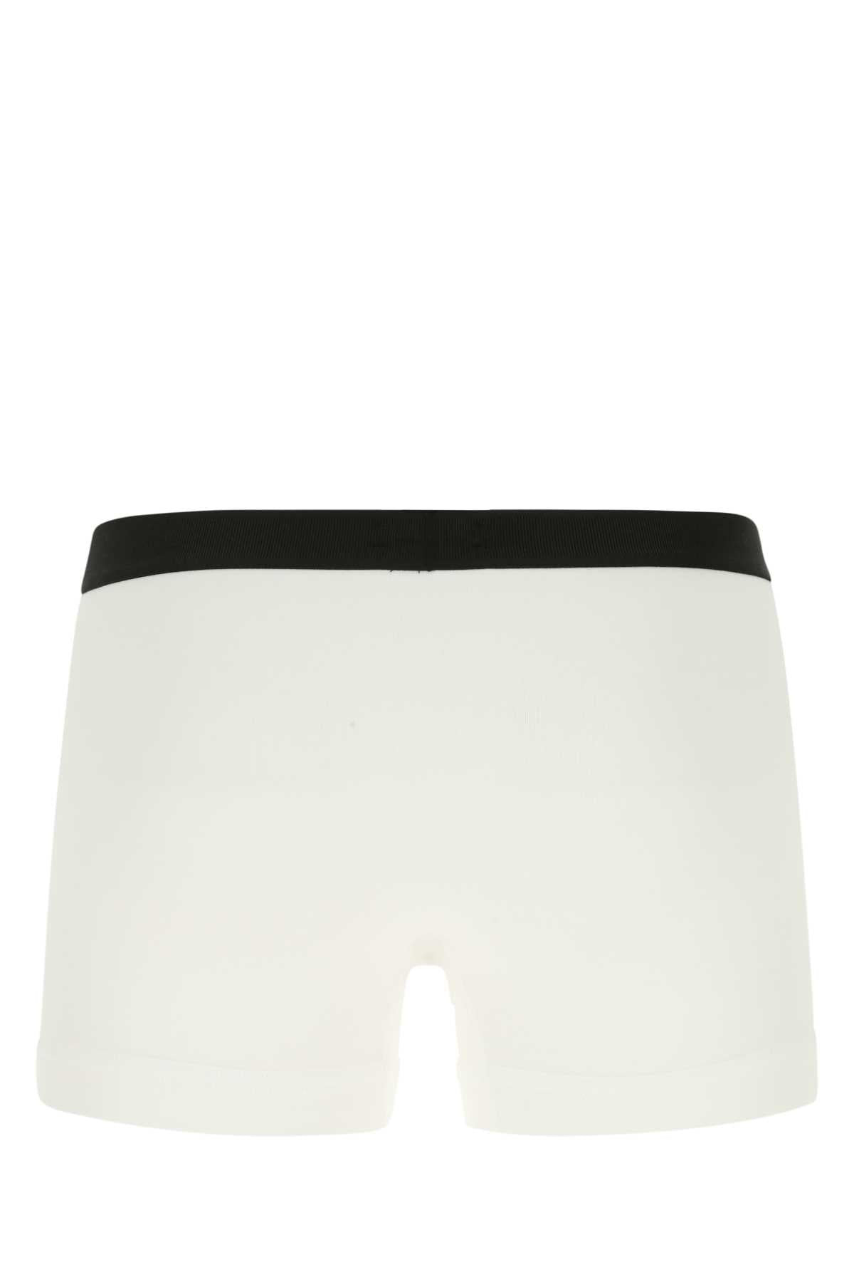 Tom Ford Men White Stretch Cotton Boxer - 2