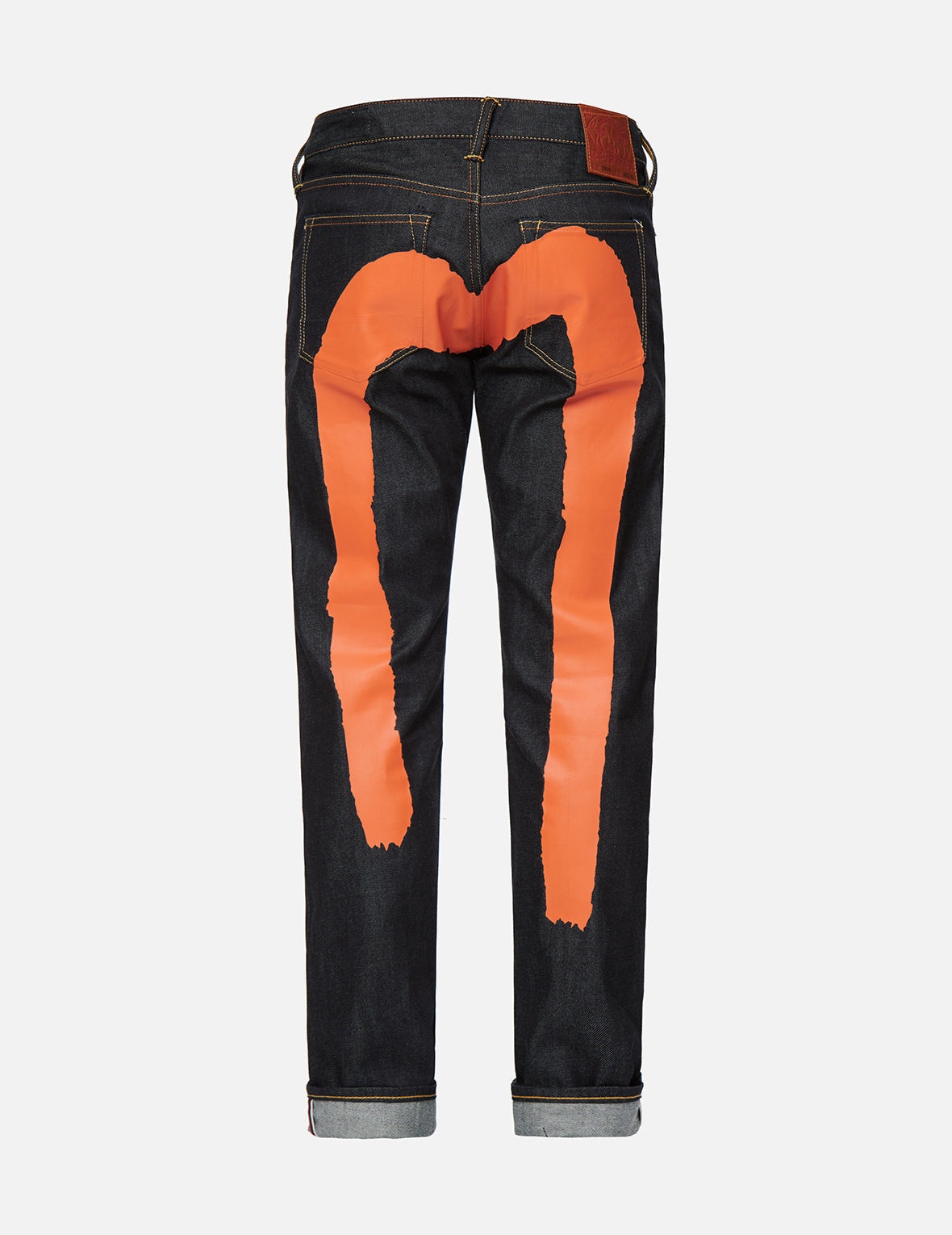 Orange Brushstroke Daicock Slim Straight fit Jeans #2010 - 21