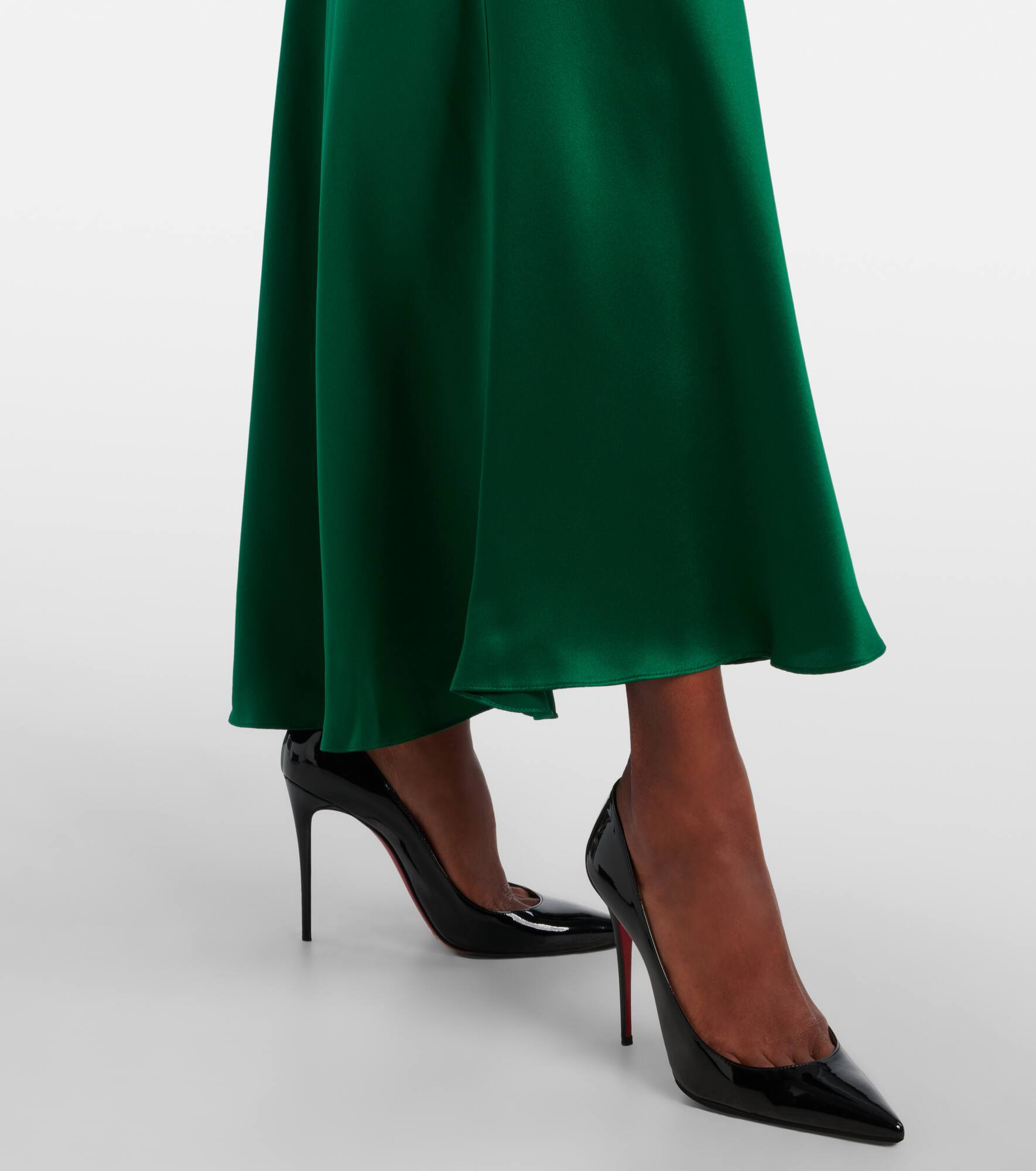 Lace-trimmed silk cocktail dress - 5