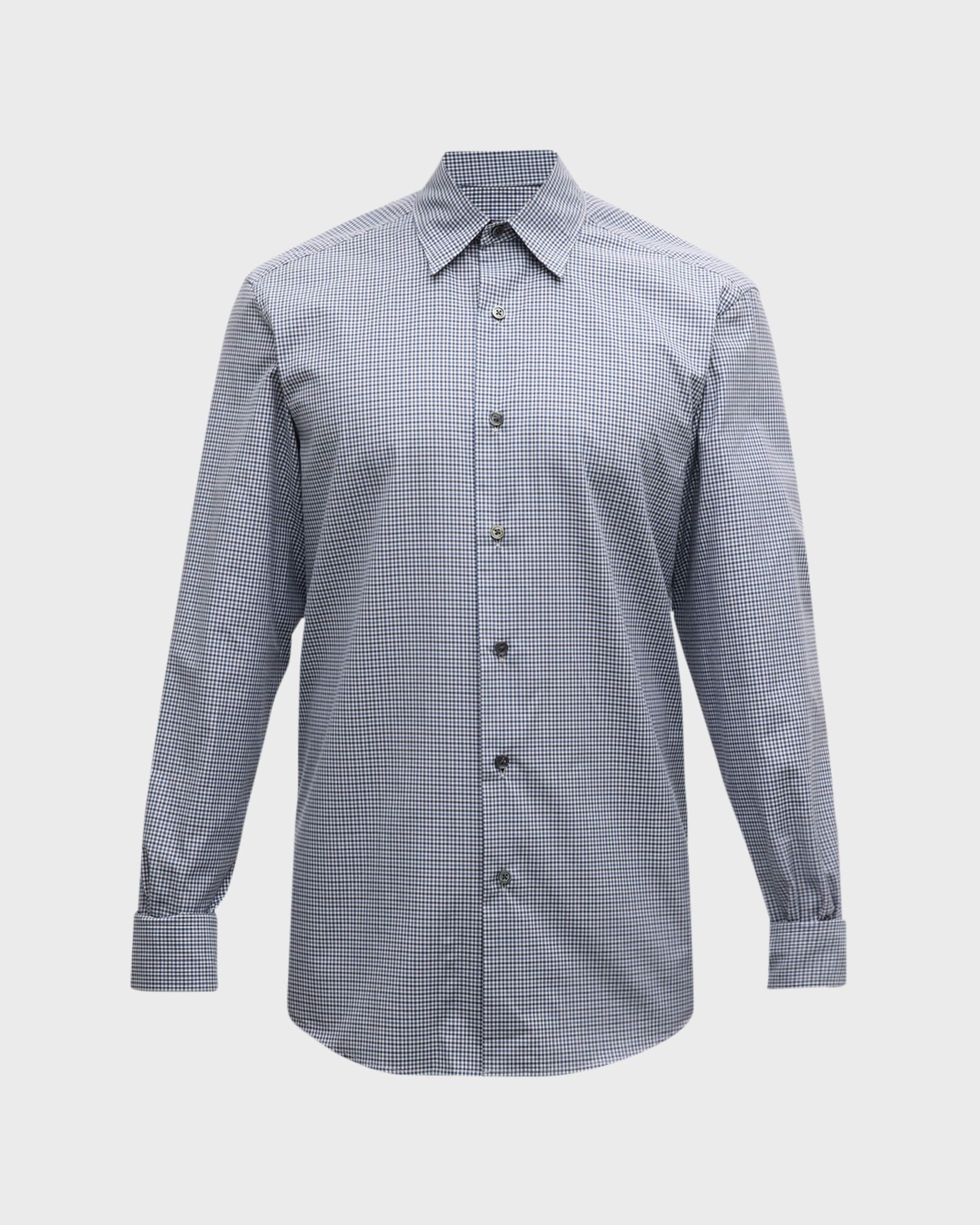 Men's Cotton Mini-Check Sport Shirt - 1