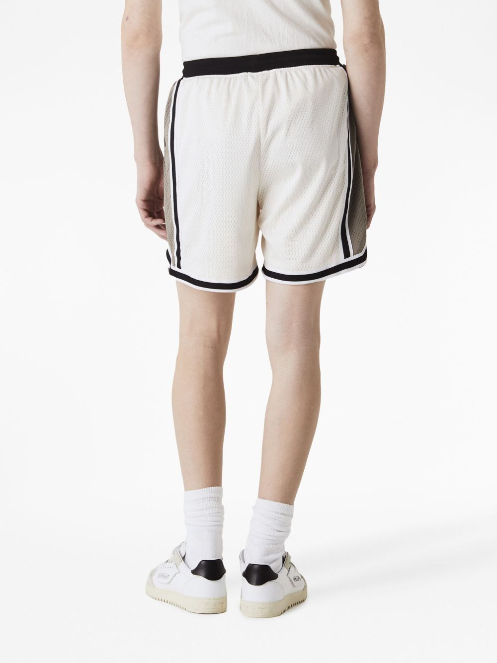 drawstring-waist stripe-trim shortd - 3