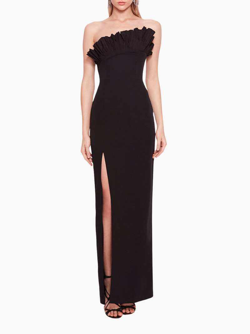 PLEATED NECKLINE GOWN 1