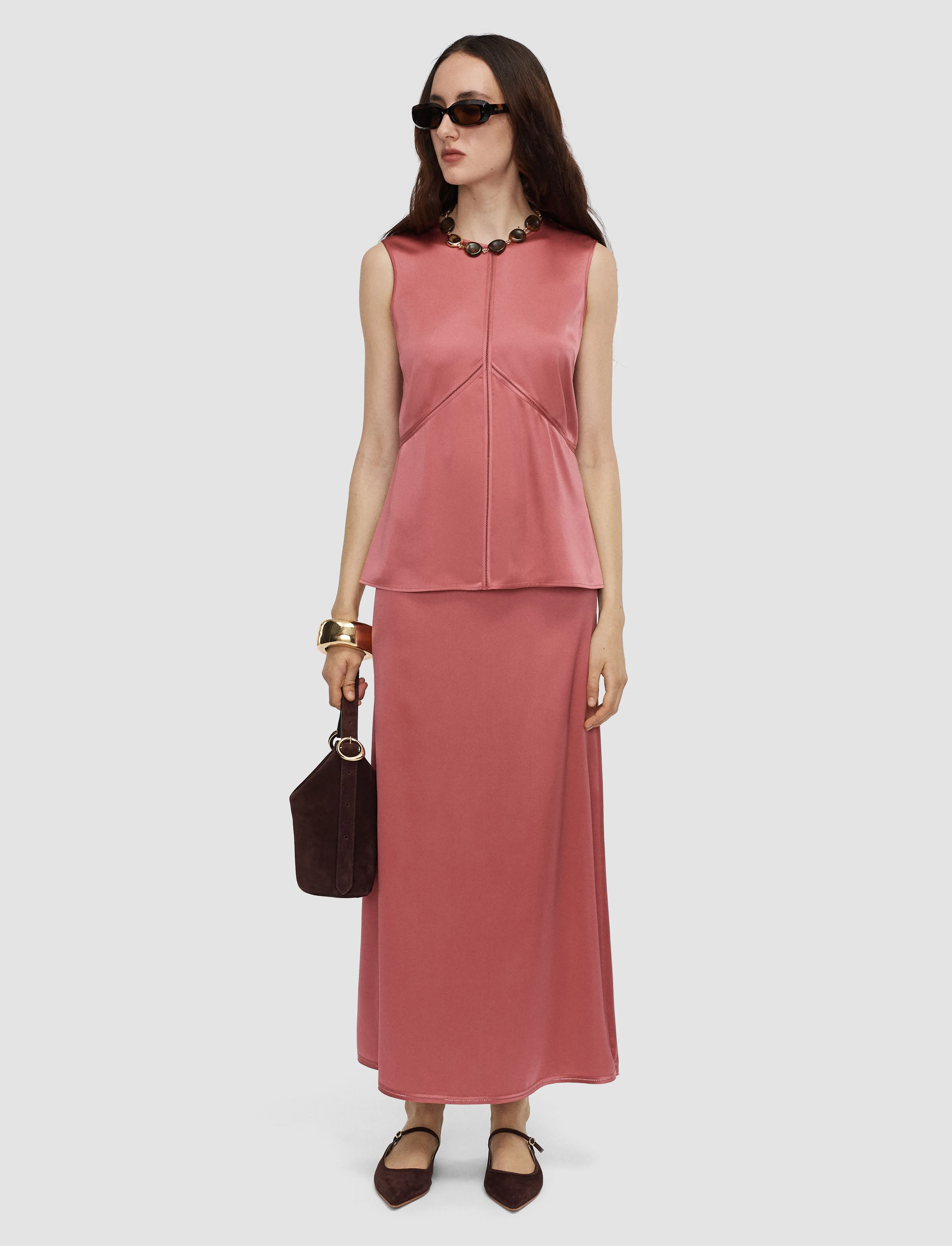 Isaak Long Silk Satin Skirt - 1