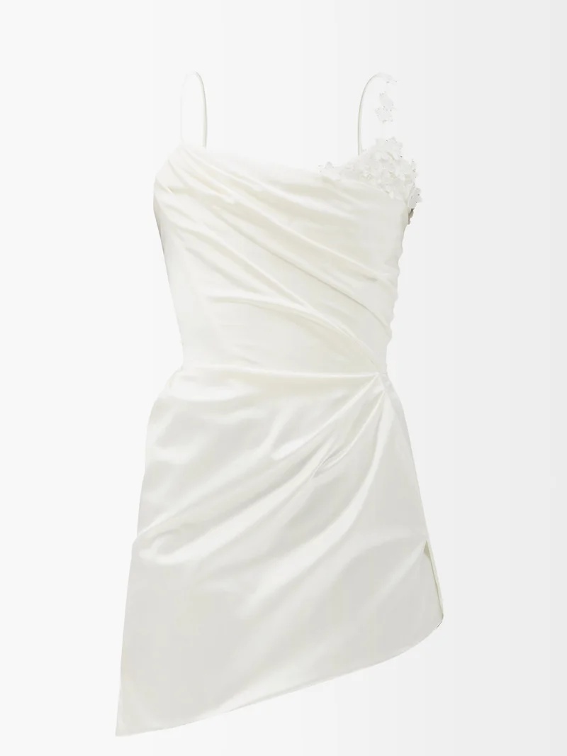 Venus draped satin mini dress - 1
