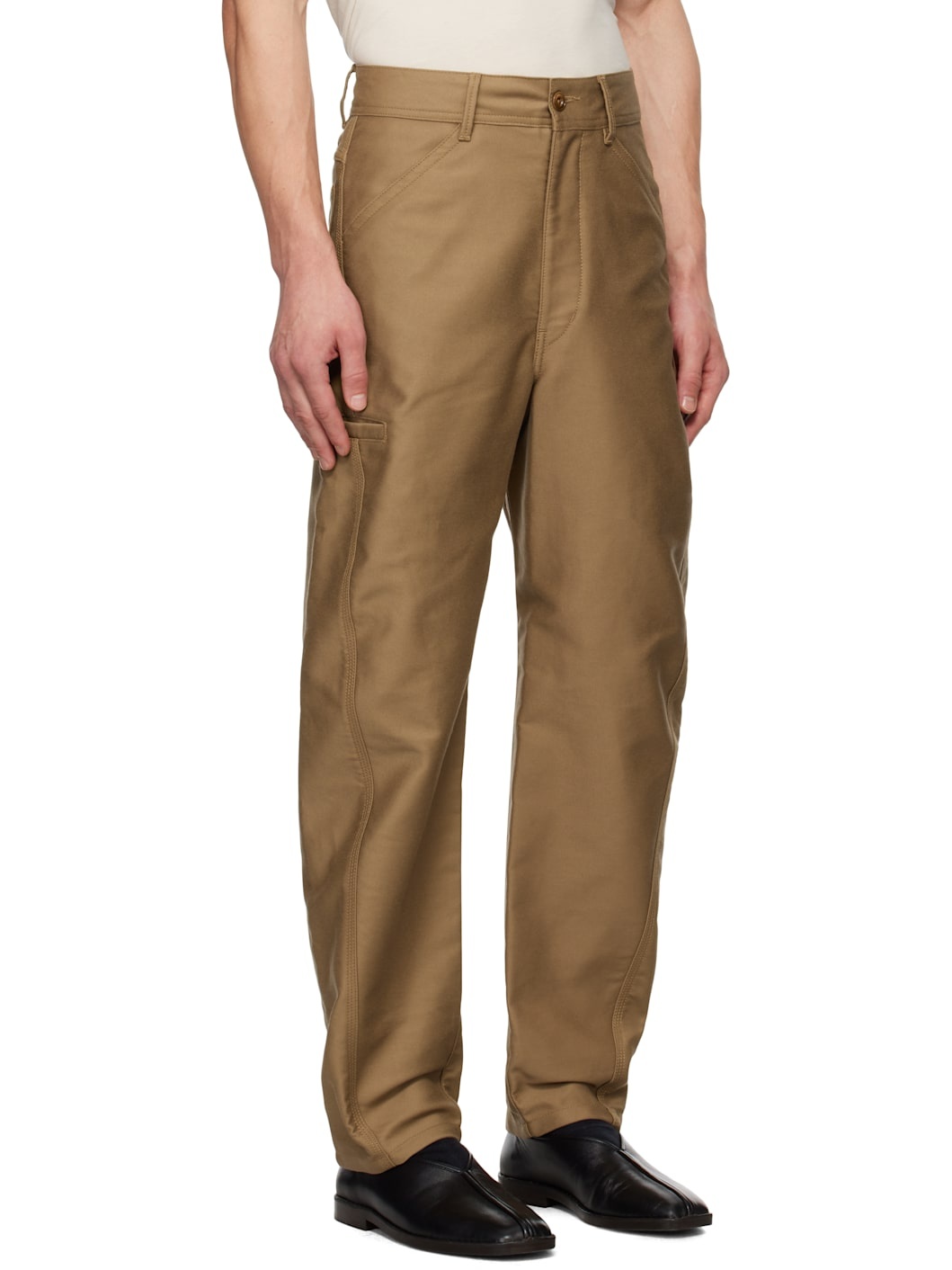 Tan Twisted Workwear Trousers - 2