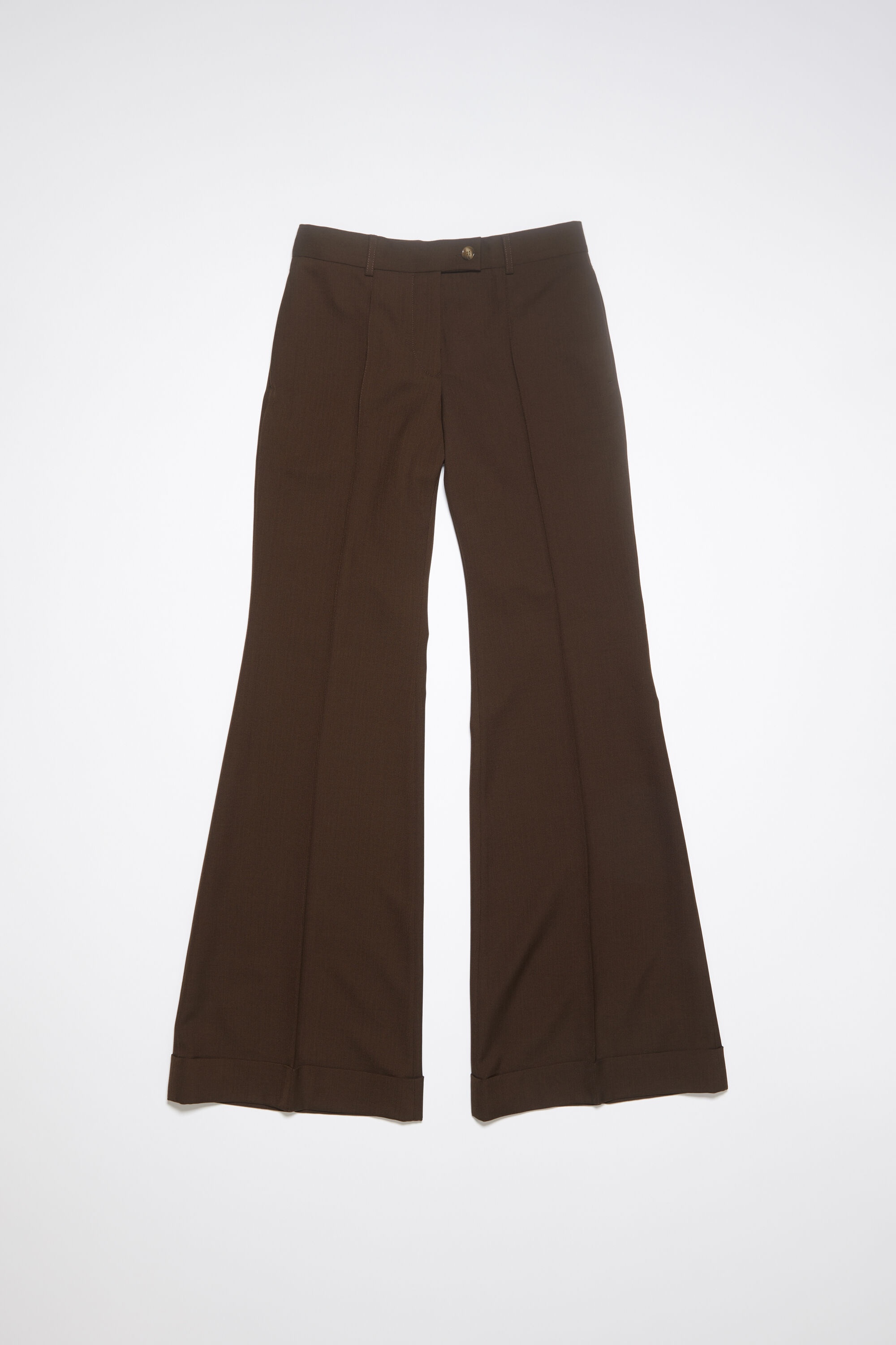 Tailored flared trousers - Chestnut brown - 6