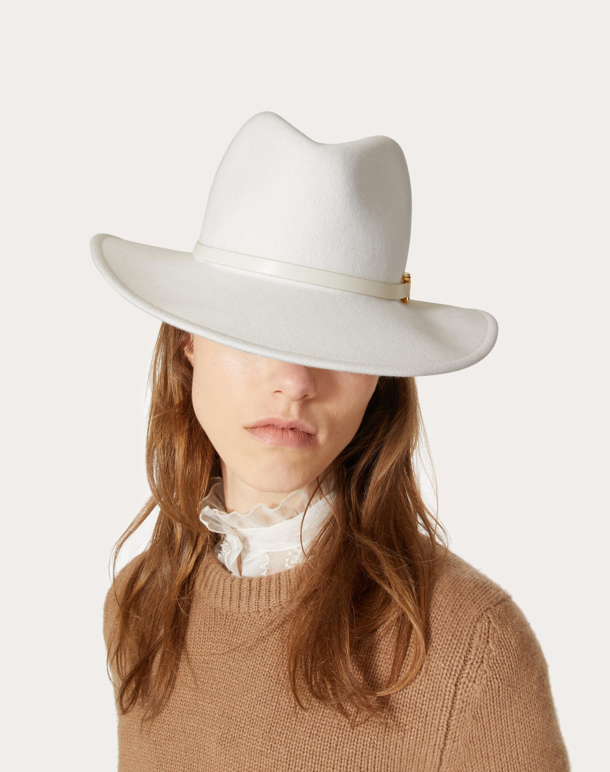VALENTINO GARAVANI VLOGO CHAIN FEDORA HAT - 4