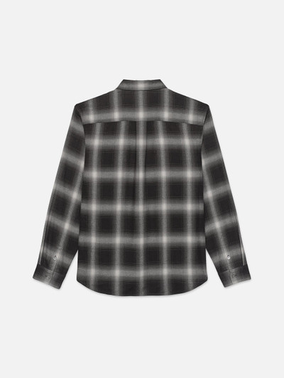 FRAME Brushed Cotton Plaid Shirt in Grey outlook