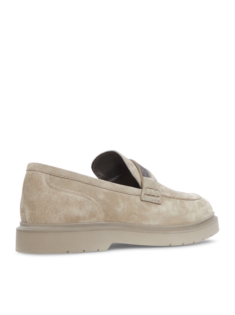 Brunello Cucinelli Women Penny Loafer In Suede With Monile - 3