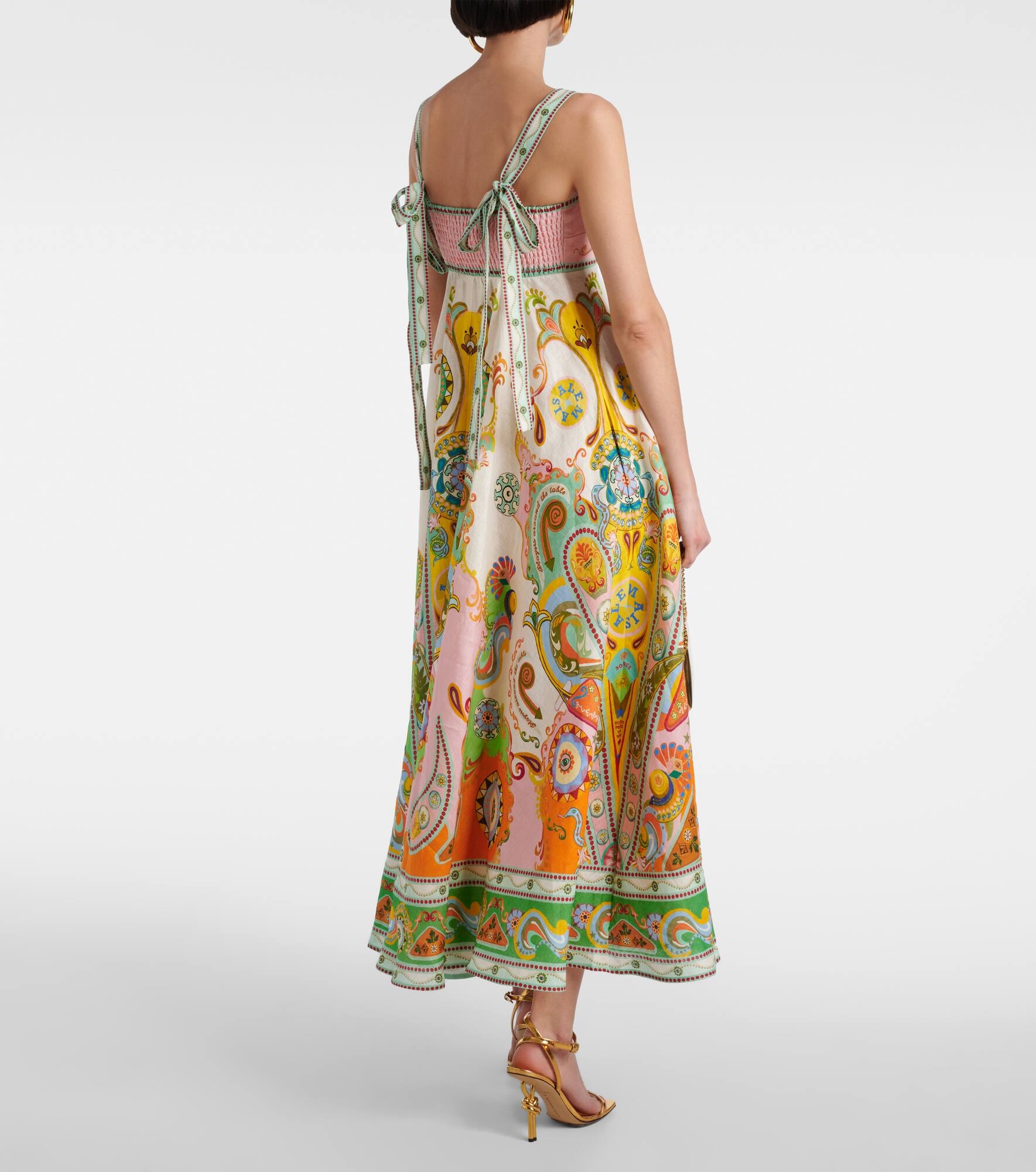 Pinball printed linen midi dress - 3