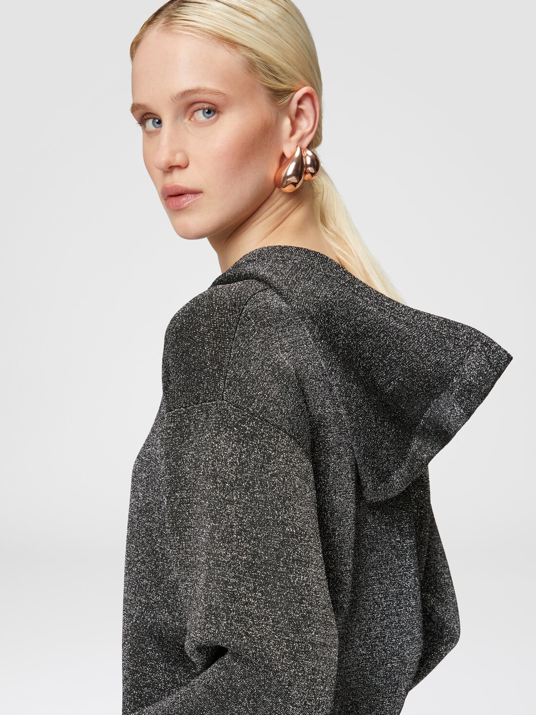 Glitter effect viscose hoodie - 4
