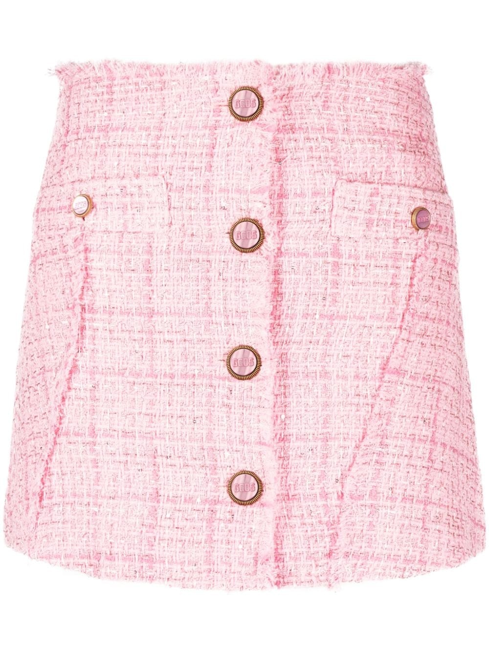button-up tweed miniskirt - 1