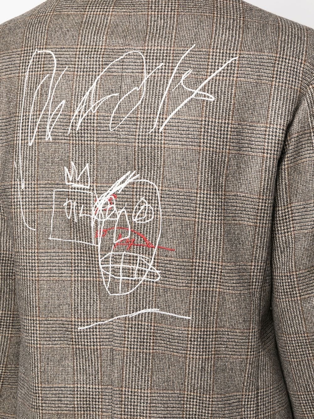 scribble-print single-breasted blazer - 5