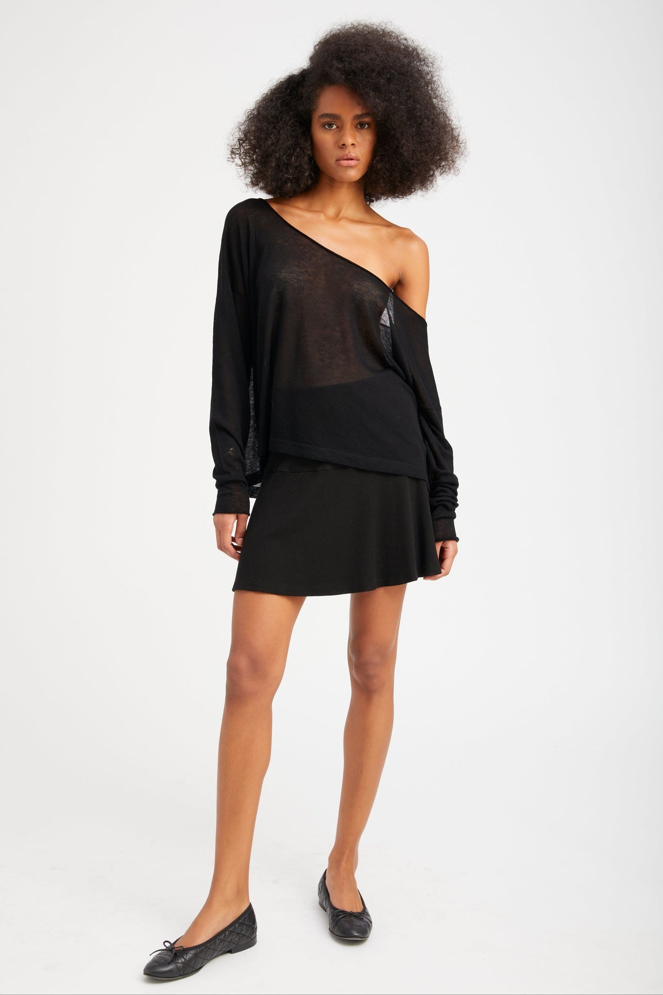 BLACK RIB JANE SKIRT - 4