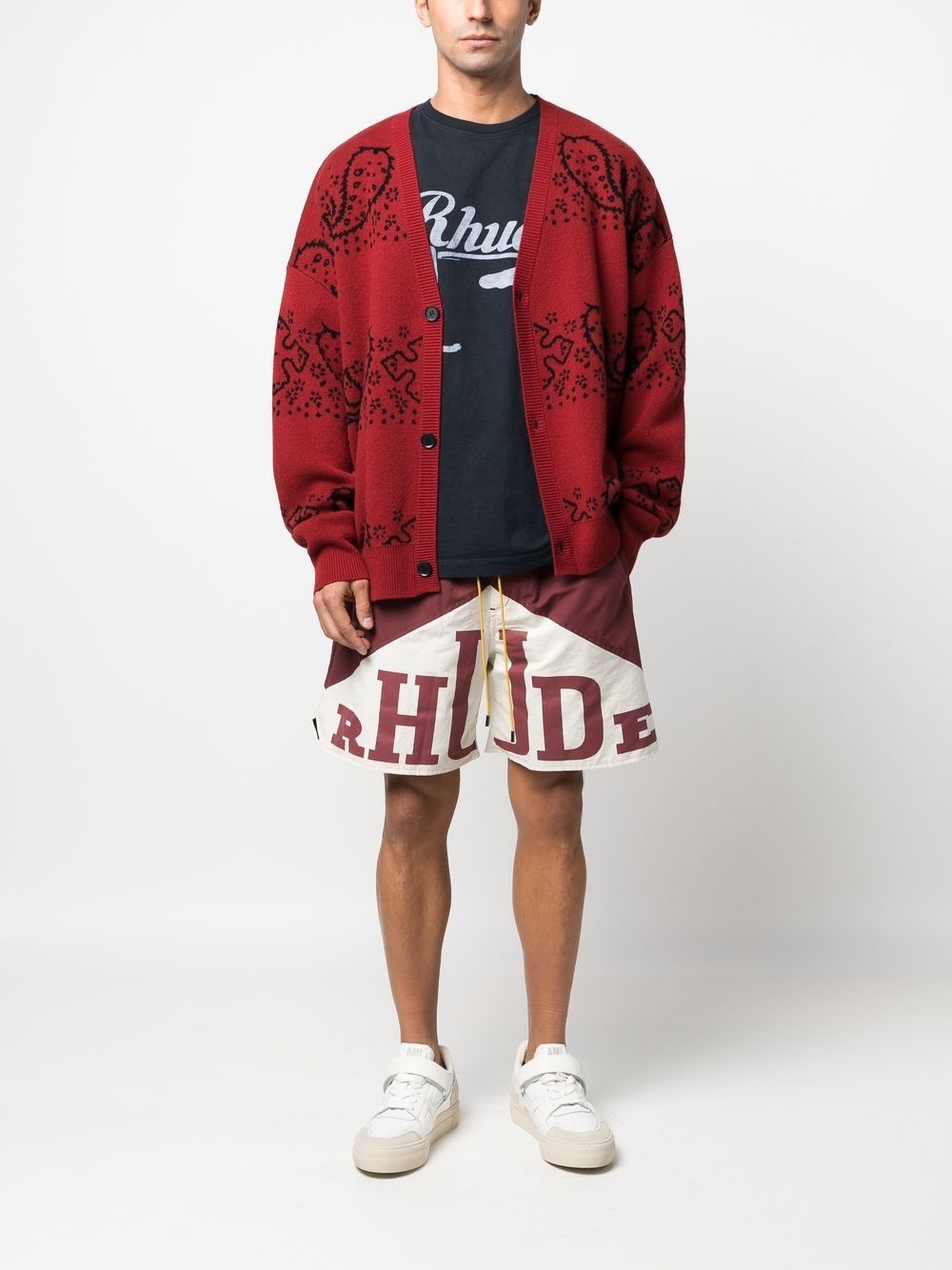 bandana-jacquard cardigan - 2