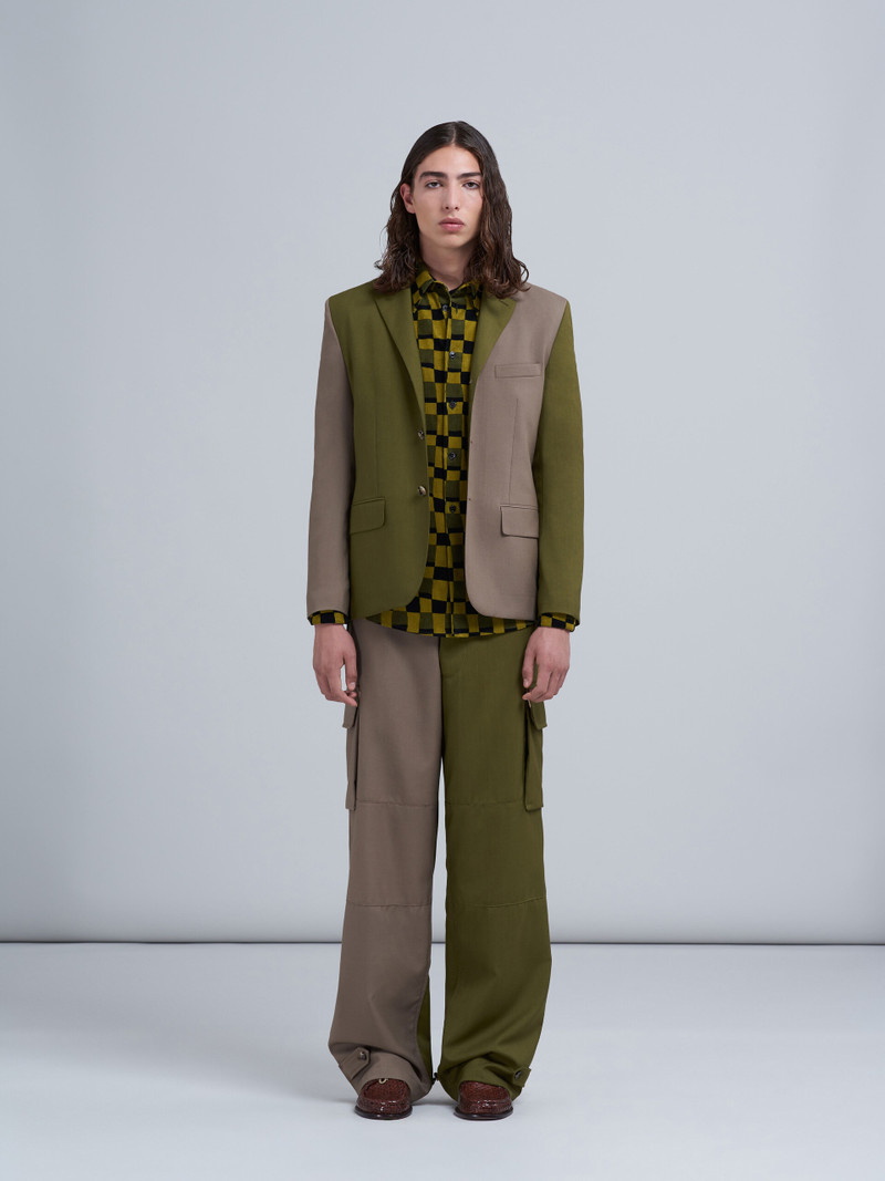 Marni COLOURBLOCK TROPICAL WOOL JACKET outlook