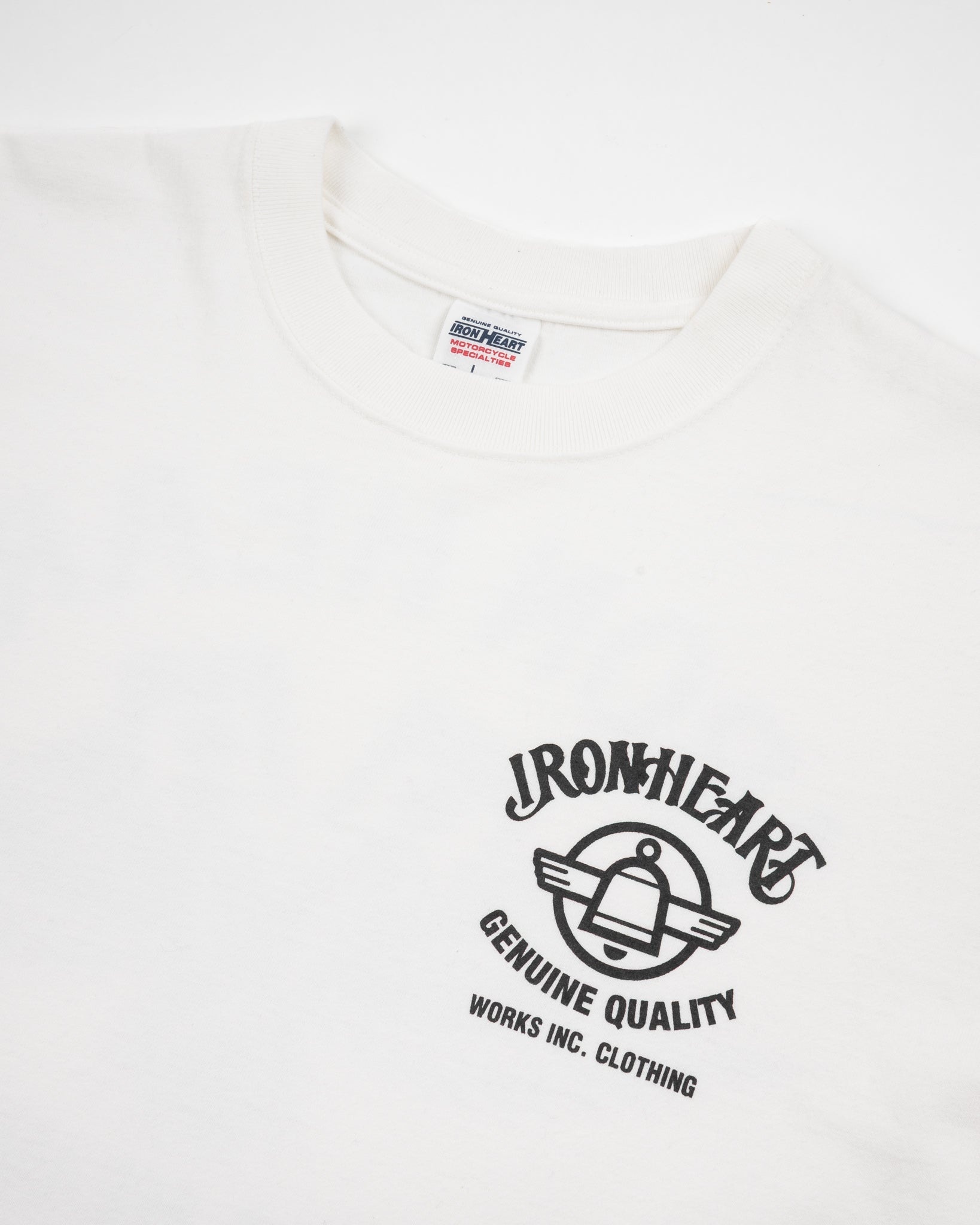 7.5OZ PRINTED LOOPWHEEL CREW NECK T-SHIRT - WHITE - 7