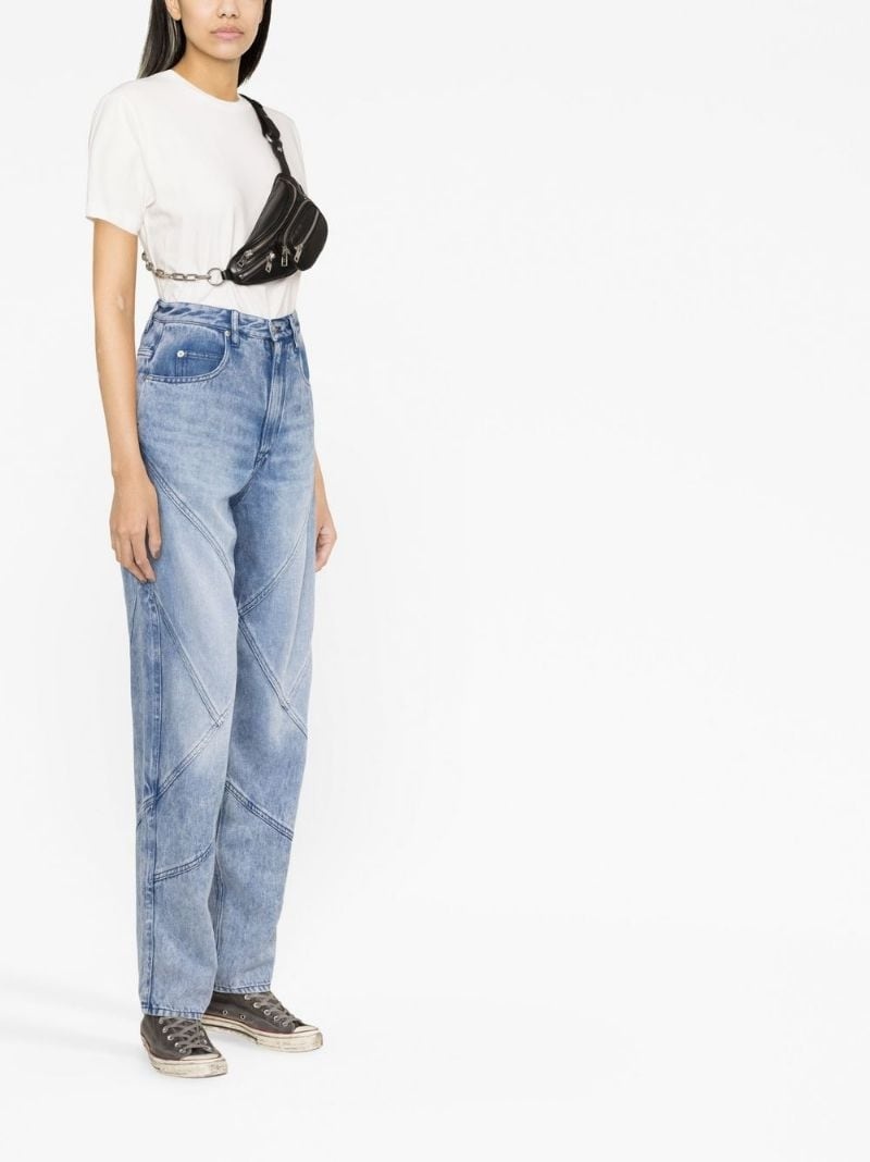 panelled straight-leg jeans - 4