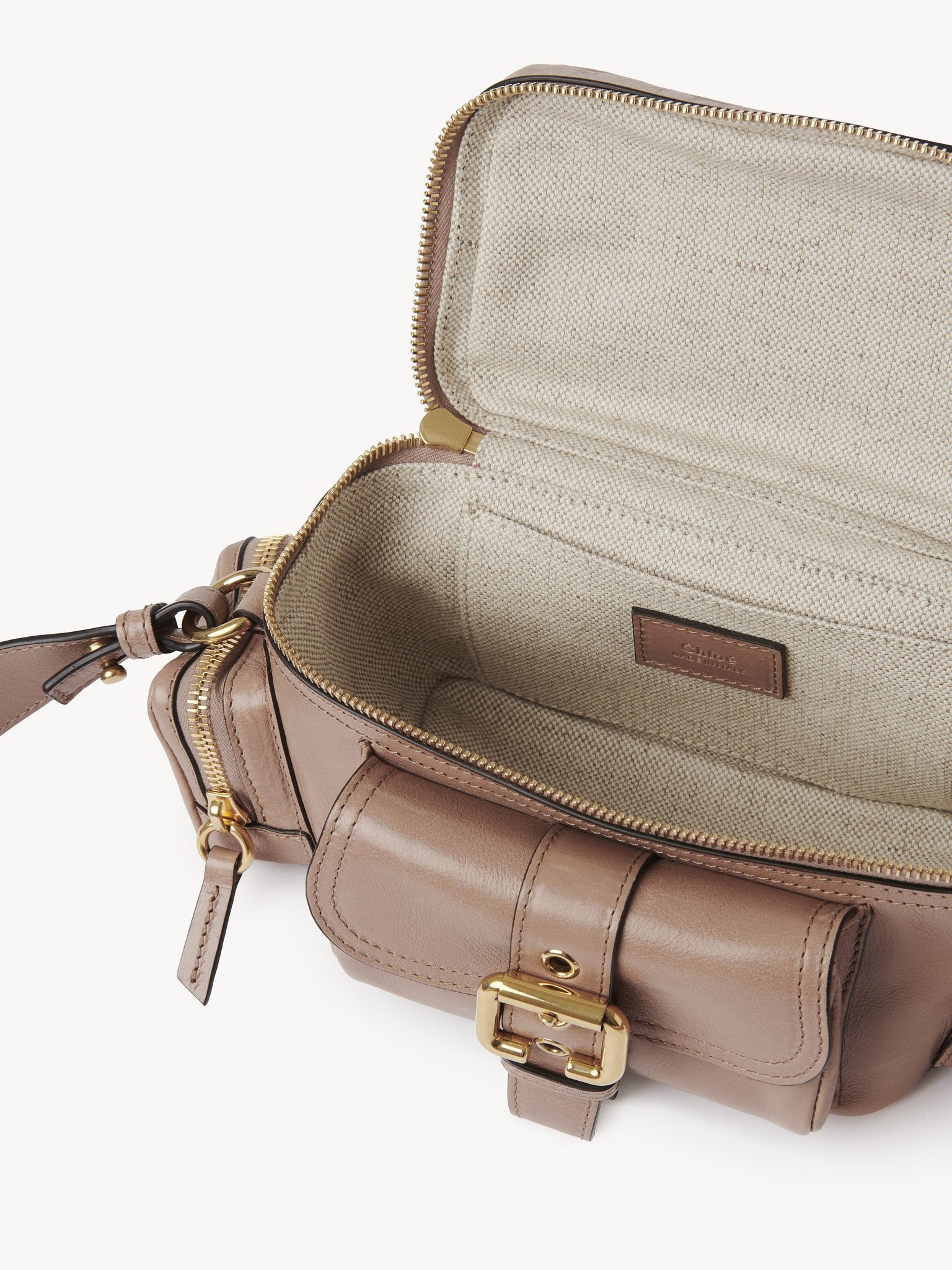 SMALL CAMERA BAG IN SHINY LEATHER - 5