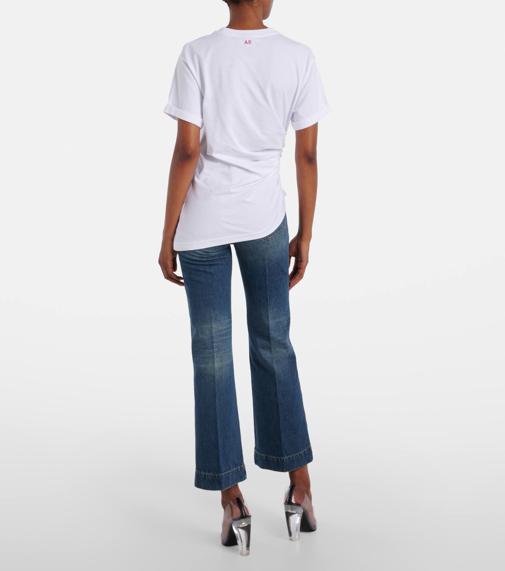 Gathered cotton jersey T-shirt - 3