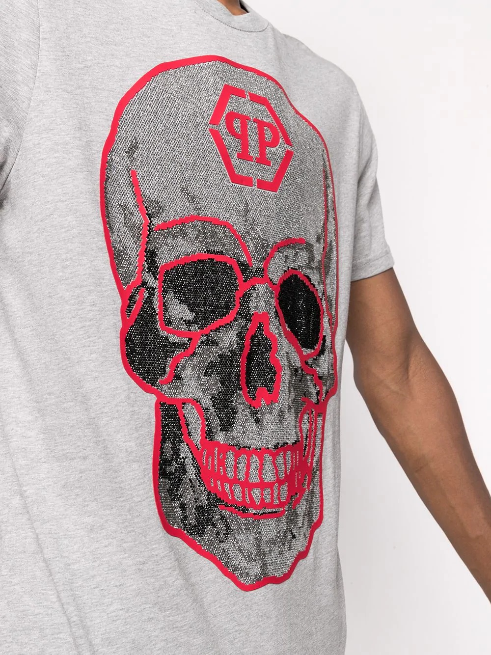 crystal skull print T-shirt - 5