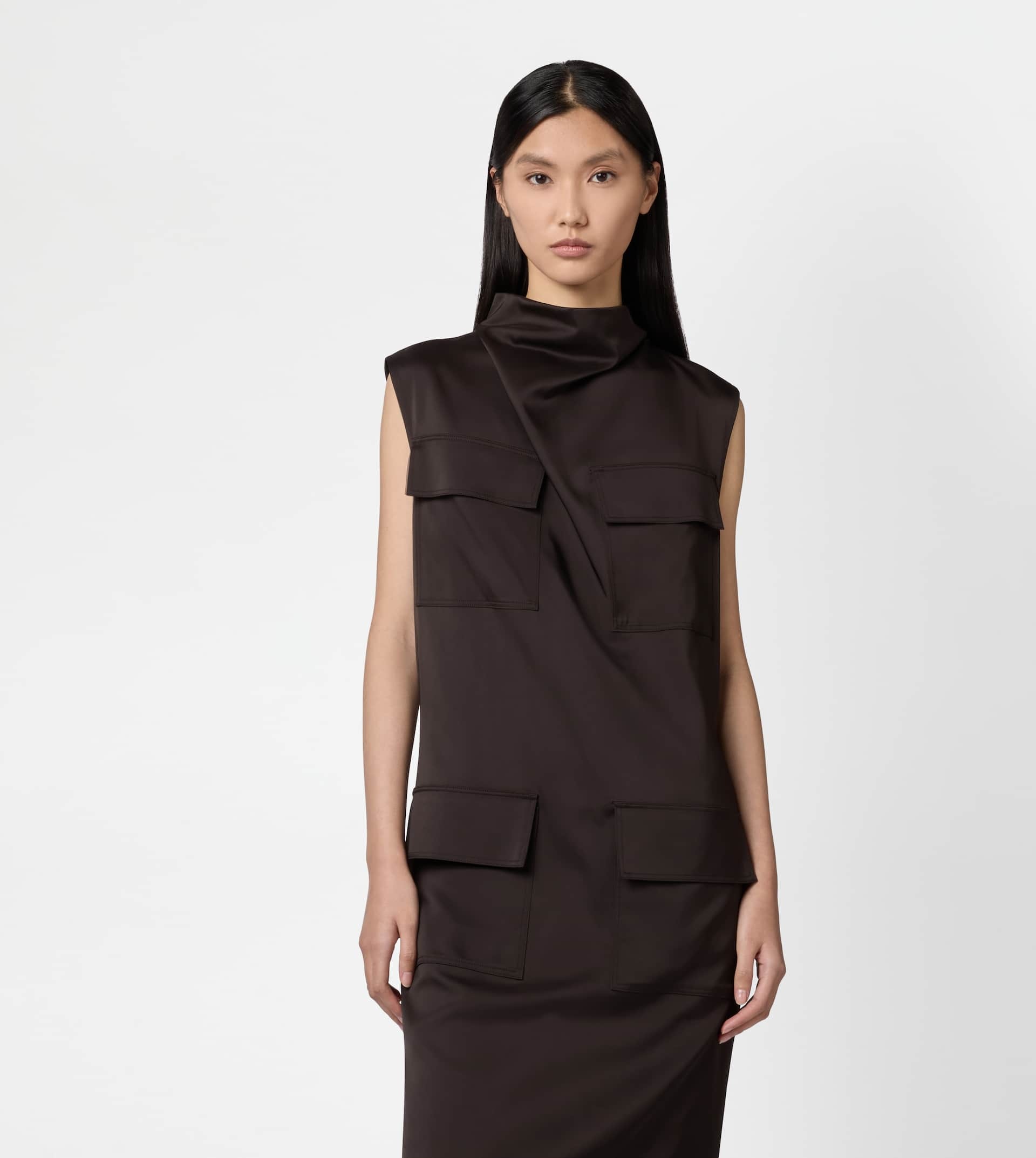 DRESS IN VISCOSE - BROWN - 4