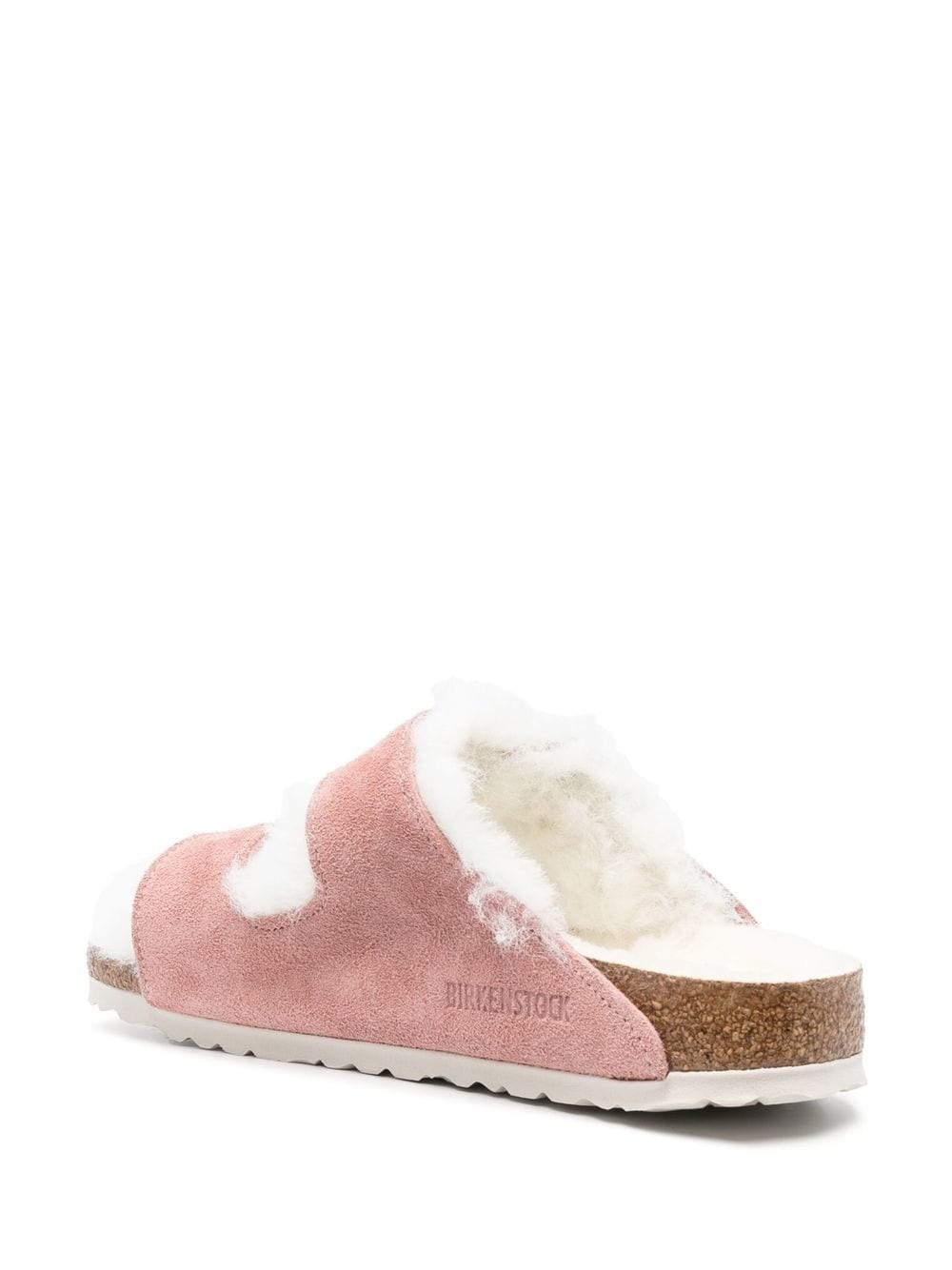 shearling double buckle slides - 3