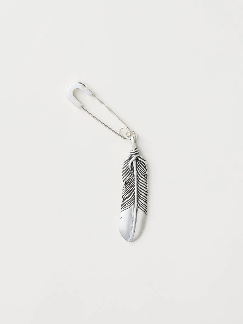 FEATHER CHARM WITH SAFETY PIN - 1