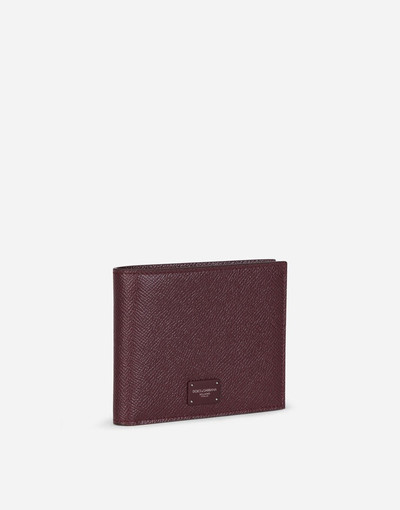 Dolce & Gabbana Dauphine calfskin bifold wallet with branded tag outlook