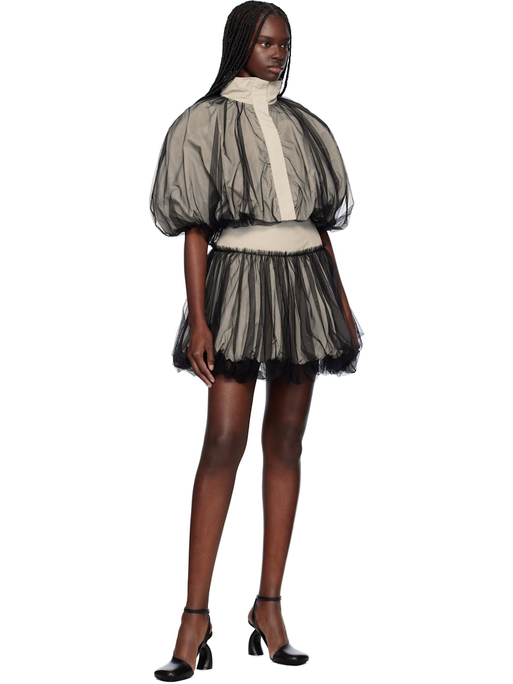 Gray Tiny Tulle Bomber Jacket - 4