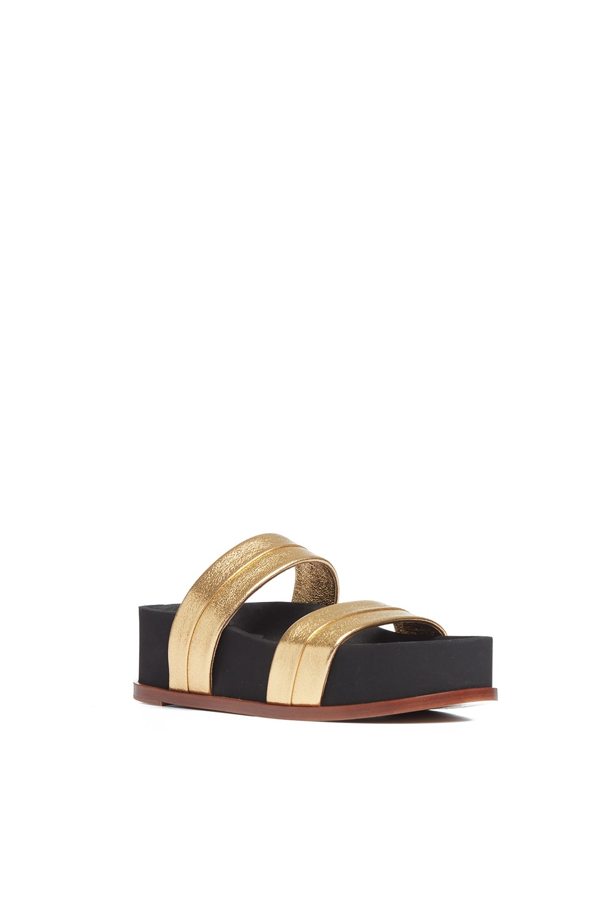 Striker Platform Sandal in Gold Leather - 2