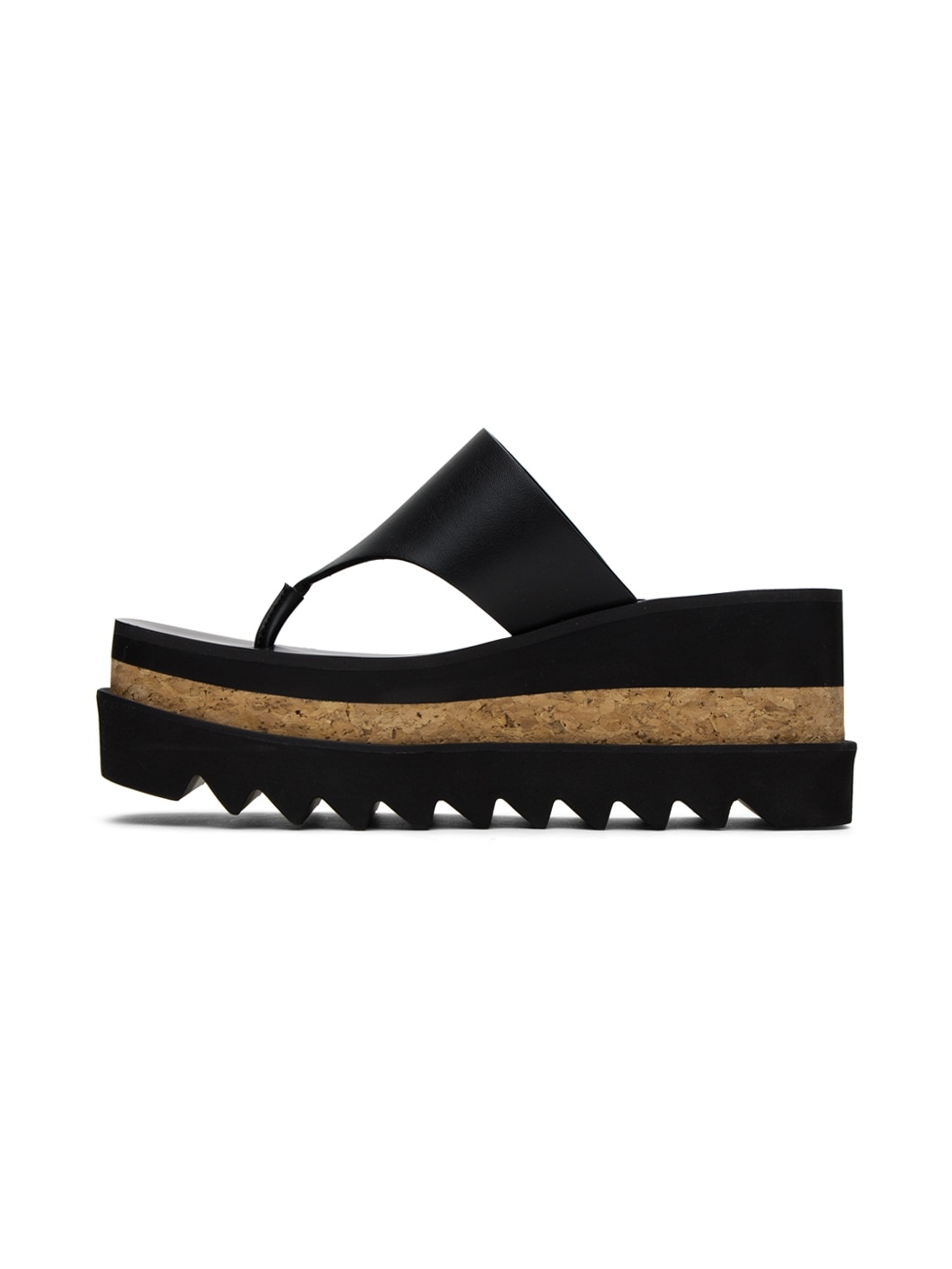 Black Sneak-Elyse Platform Thong Sandals - 3