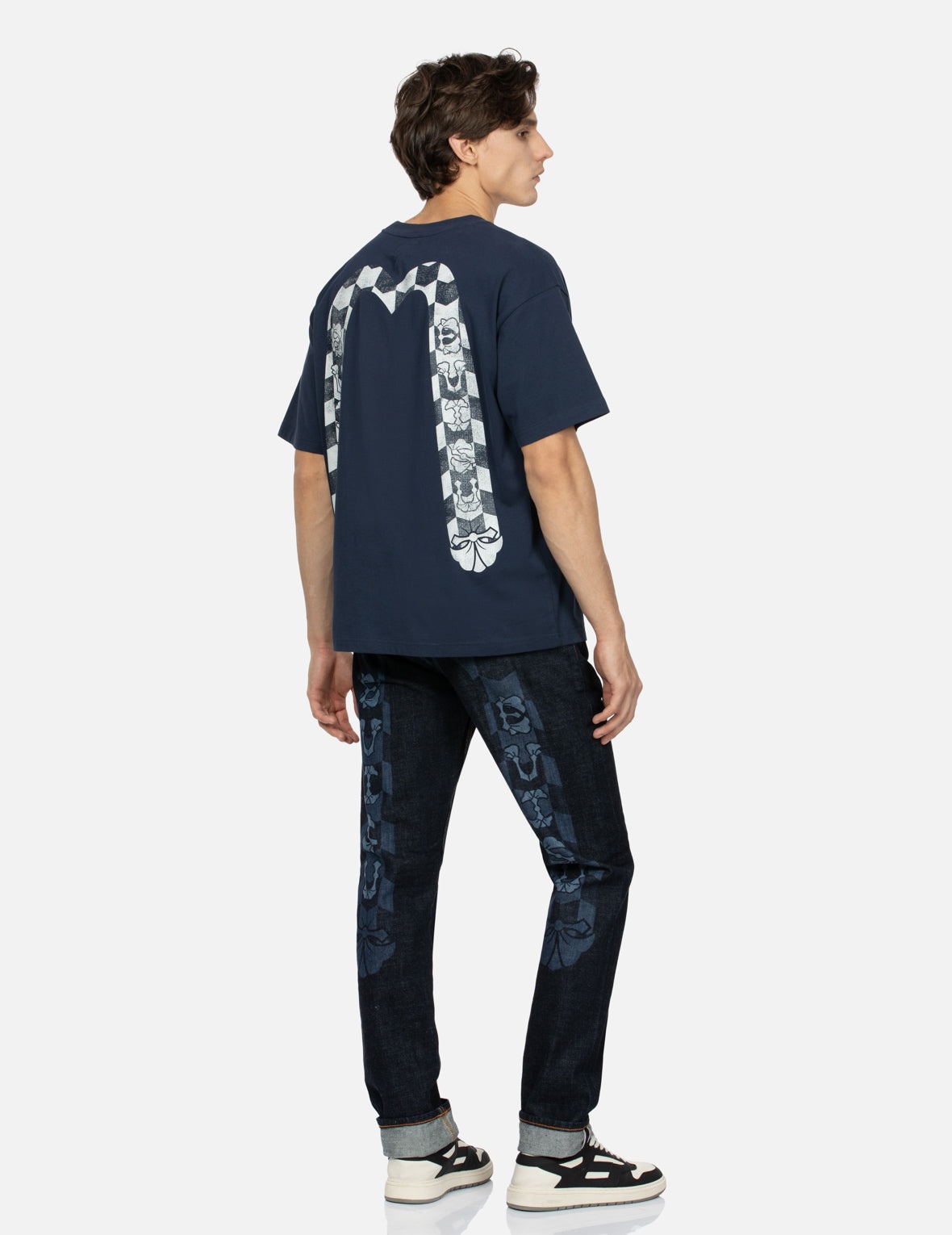 Monogram Daicock Discharged Print Slim Fit Jeans #2010 - 3