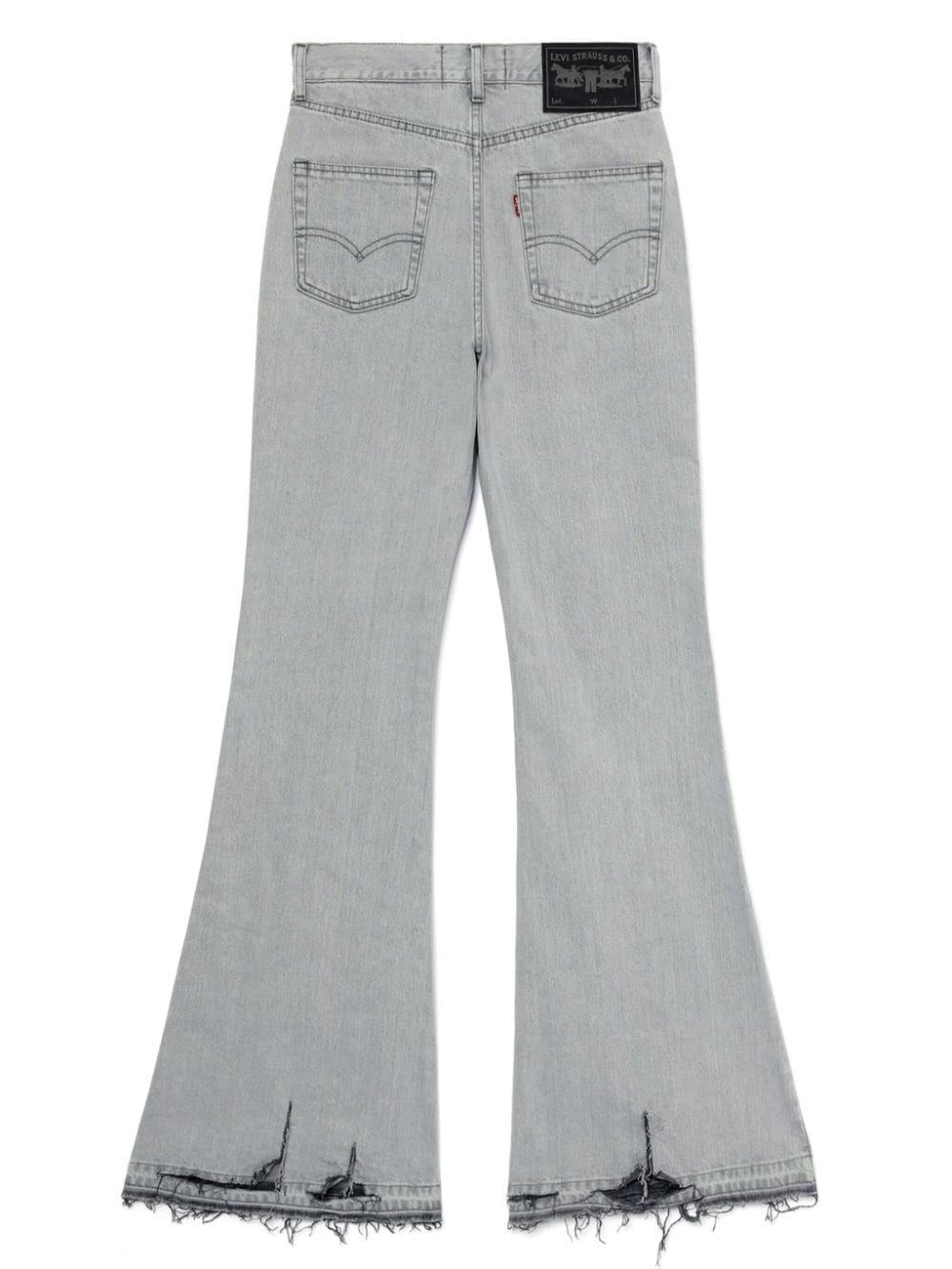 distressed flared jeans - 6