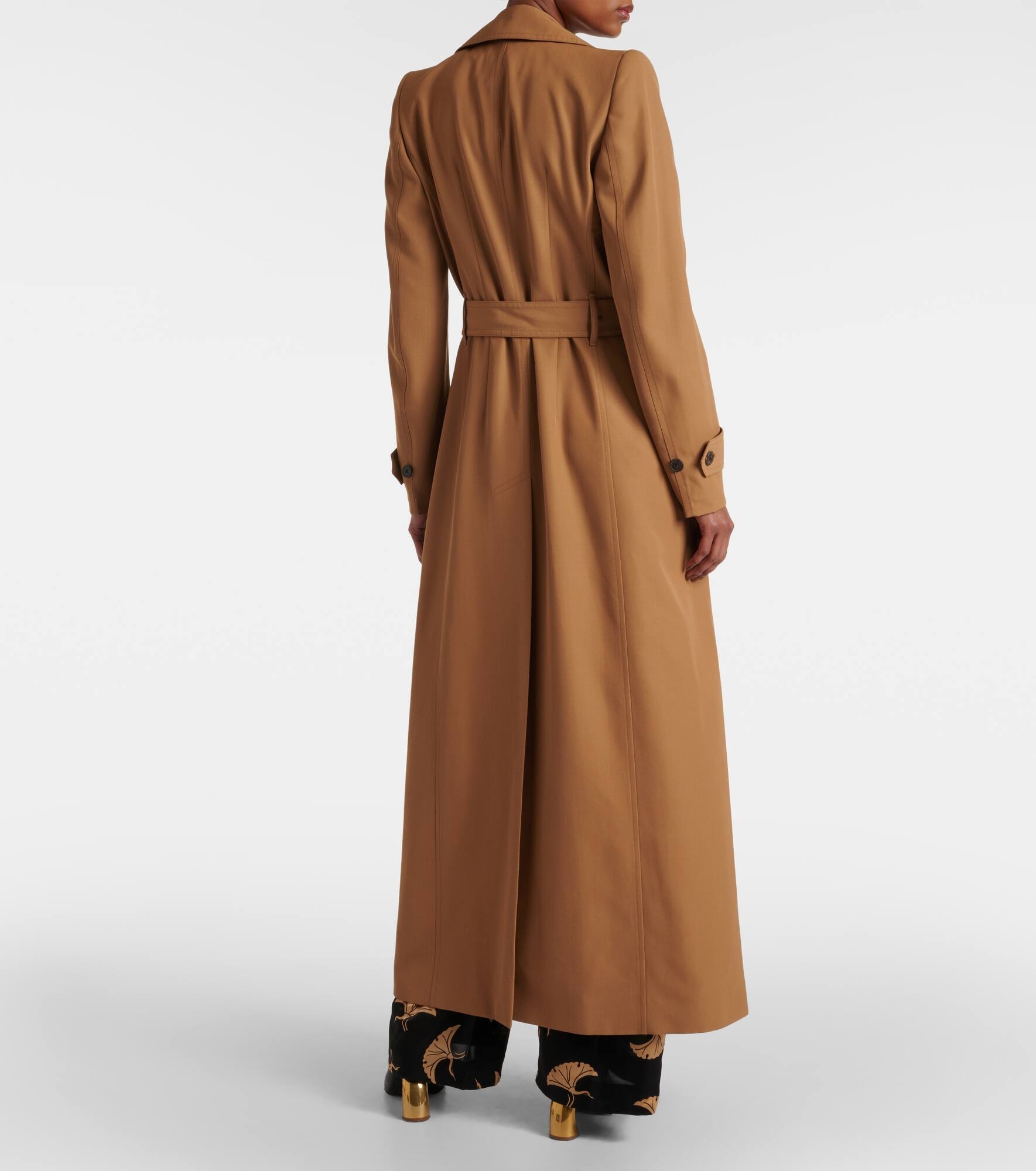 Wool-blend gabardine trench coat - 3