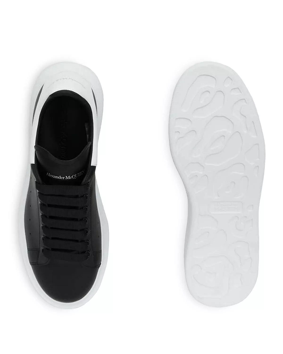 Men's Oversized Leather Heel Detail Sneakers - 3