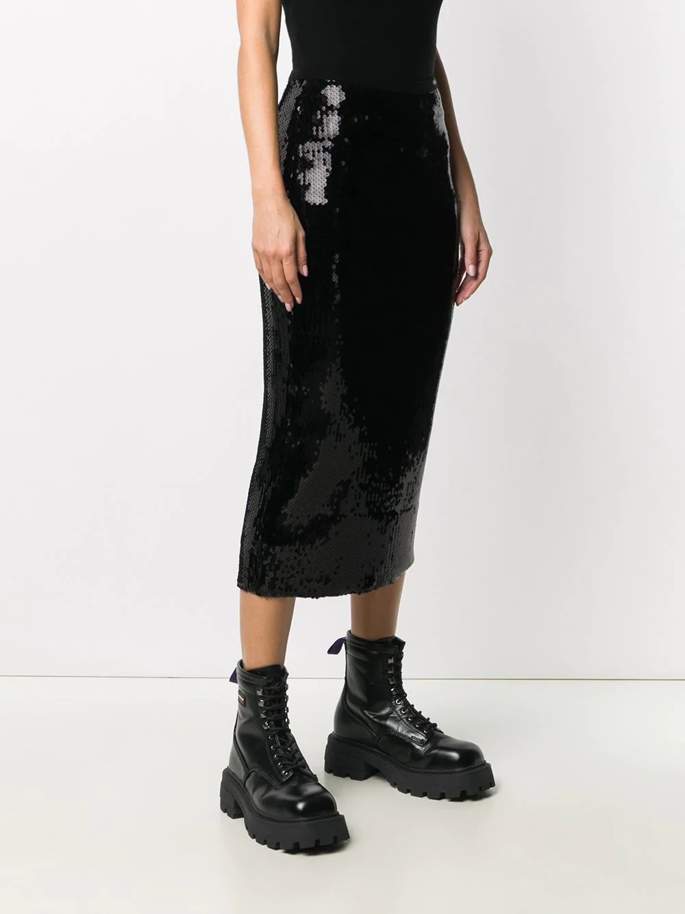 sequined logo midi skirt - 3