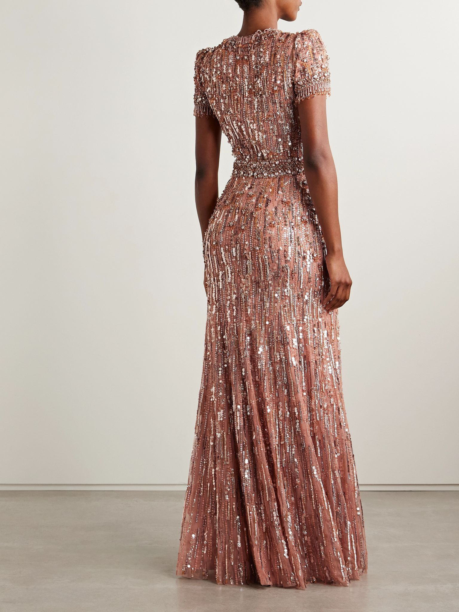 Roxy embellished tulle gown Pastel pink - 3