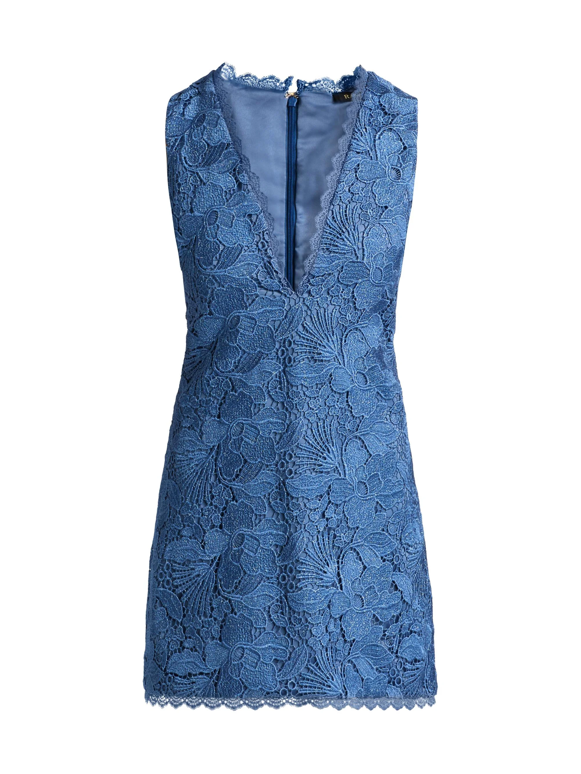 Women's Rosalie V-Neck Lace Minidress - Blue Lace - 1