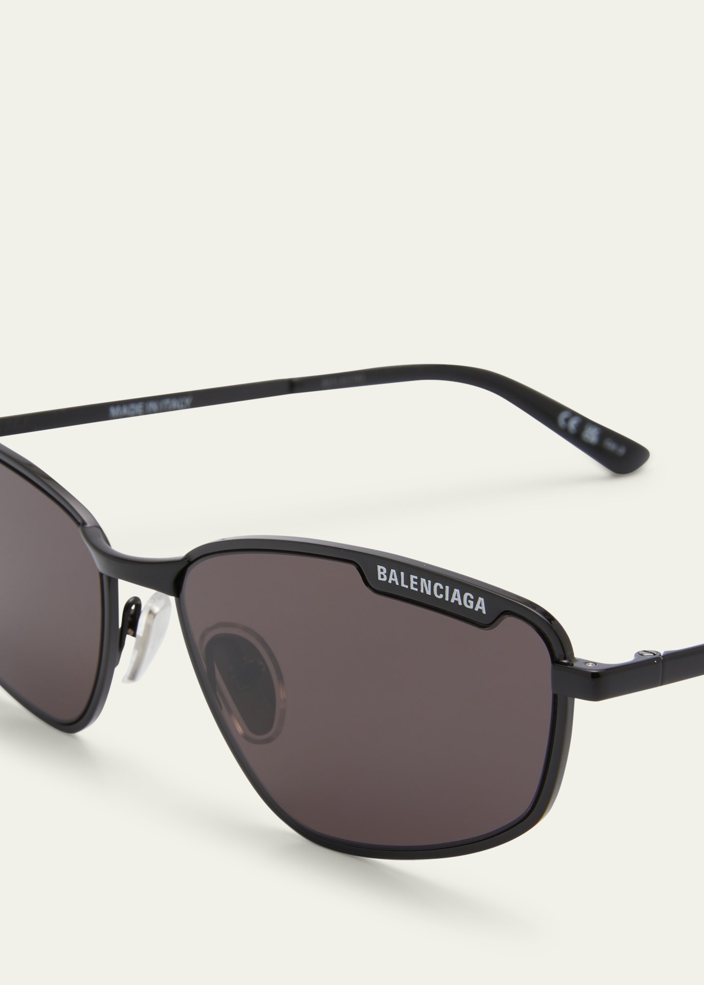 Men's Metal Cat-Eye Sunglasses with Logo - 4