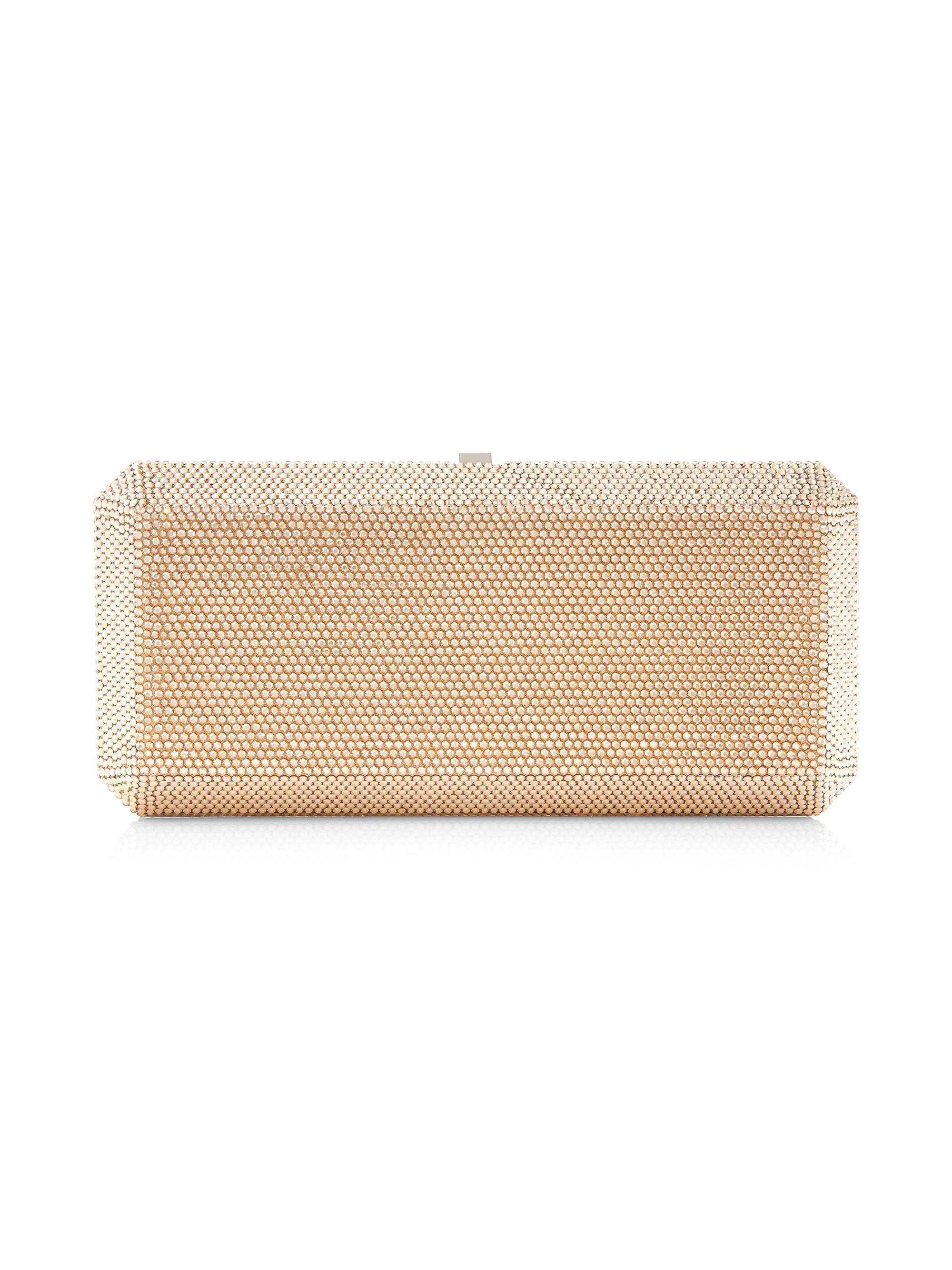 Women's Slim Rectangle Crystal Clutch - Silver Prosecco - 1
