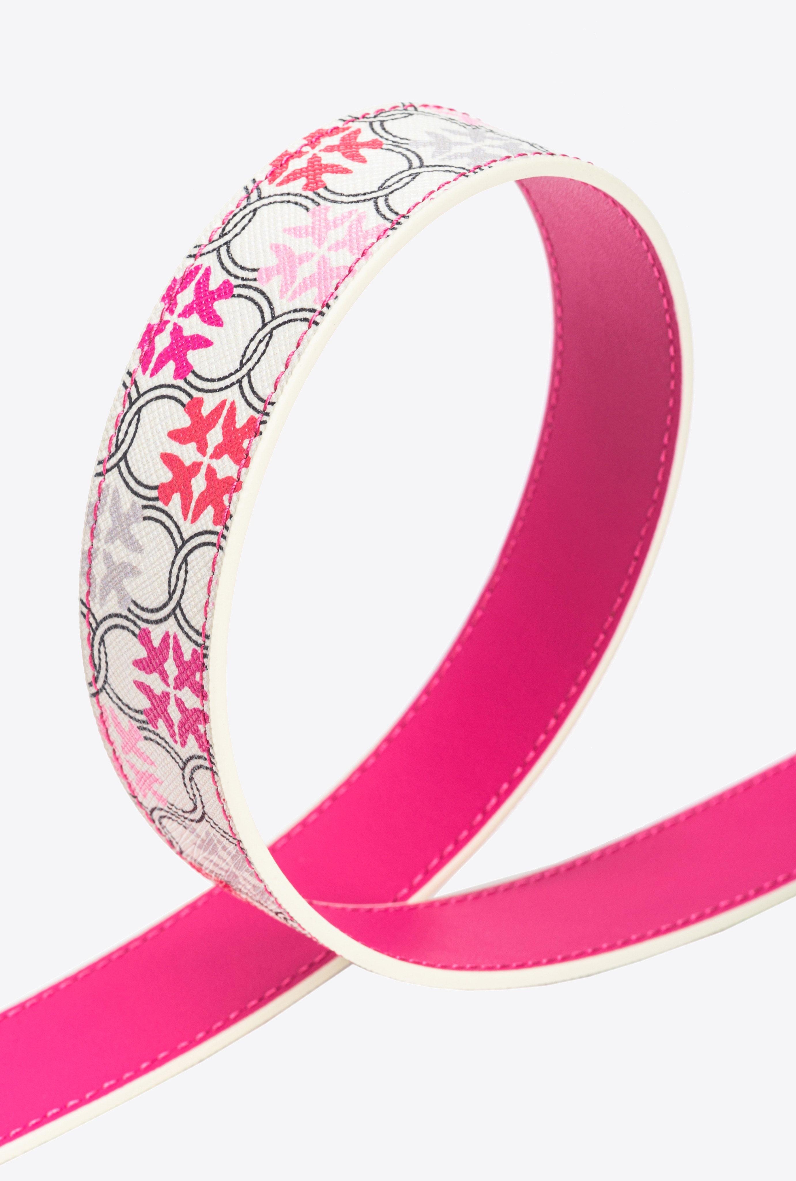 3CM LOGO-PRINT BELT WITH LOVE BIRDS BUCKLE - 3