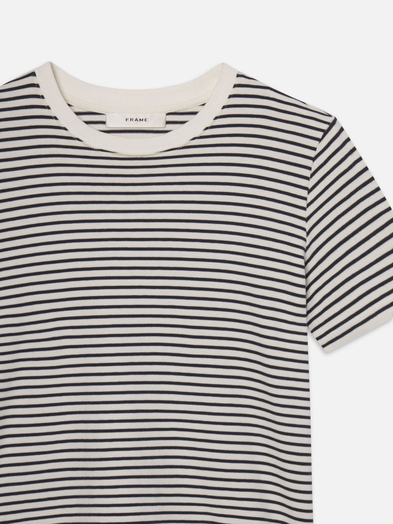 FRAME The Baby Tee in Navy Multi outlook