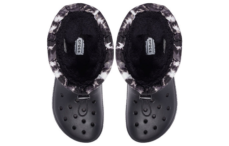 Crocs Classic Lined Neo Puff Tie Dye Boots 'Black White' 207328-001 - 5